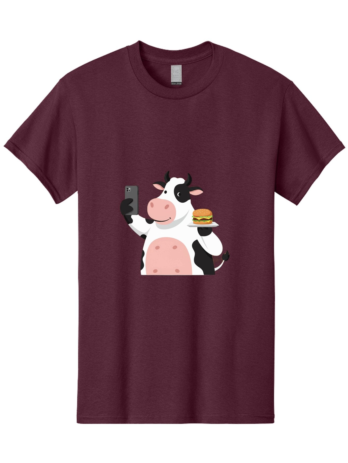 Cow-Serving-Burger Men'S Graphic Tee, 100% Cotton, Comfortable Casual Summer Wear, Machine Washable, Vintage Camera, Old Camera, Antique Camera, Black Camera, Classic Photography, Photography Equipment, Nostalgic Device, Film Camera, Bah810 15