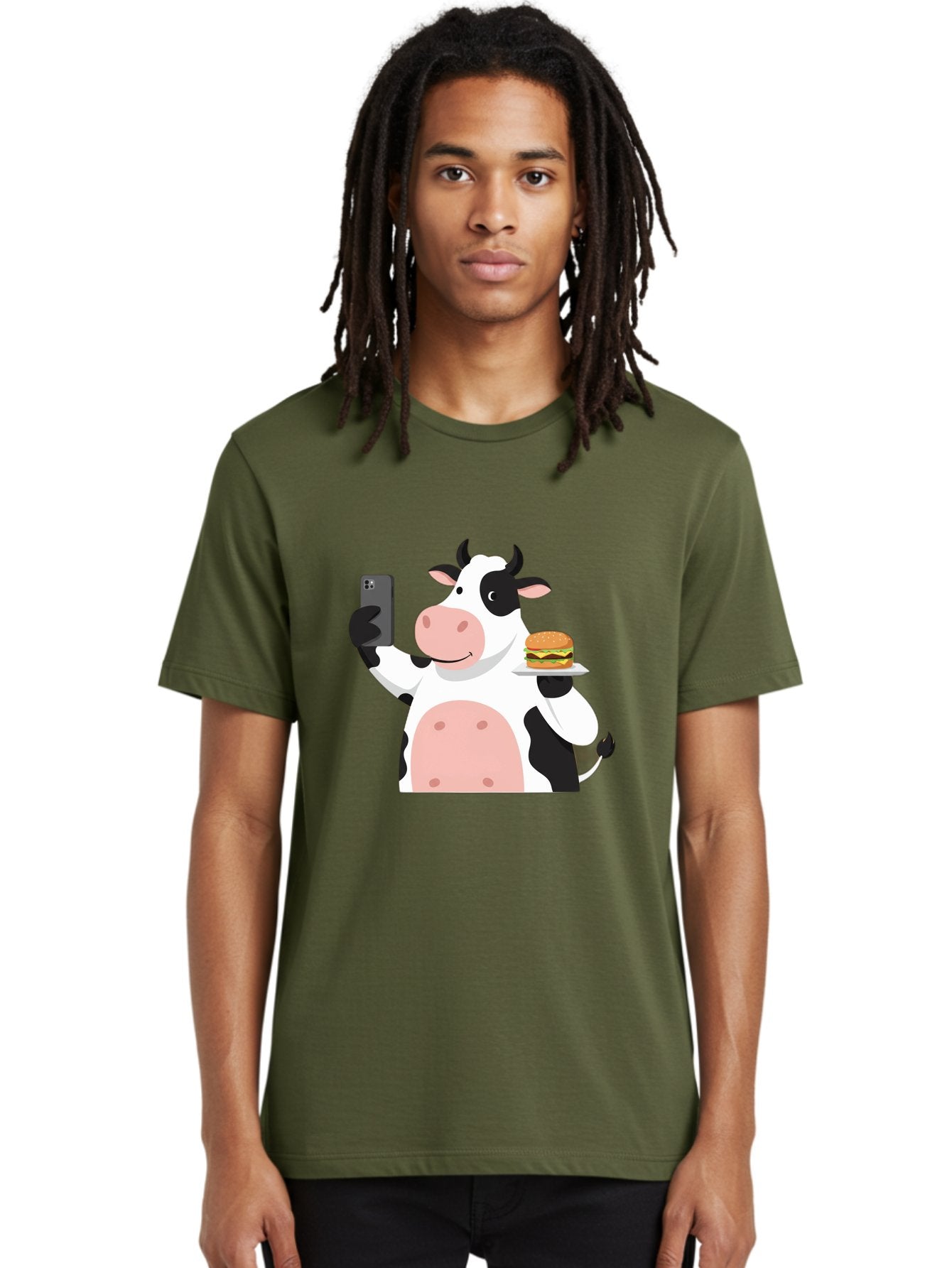 Cow-Serving-Burger Men'S Graphic Tee, 100% Cotton, Comfortable Casual Summer Wear, Machine Washable, Vintage Camera, Old Camera, Antique Camera, Black Camera, Classic Photography, Photography Equipment, Nostalgic Device, Film Camera, Bah810 19