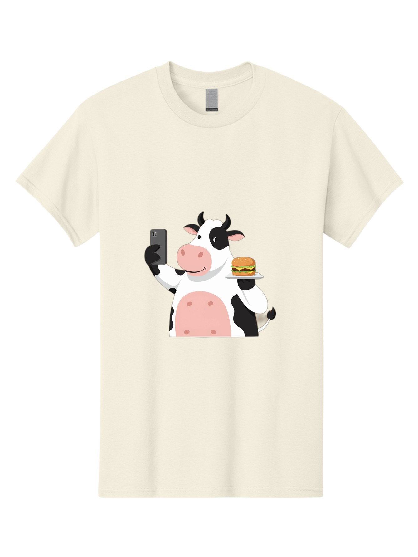 Cow-Serving-Burger Men'S Graphic Tee, 100% Cotton, Comfortable Casual Summer Wear, Machine Washable, Vintage Camera, Old Camera, Antique Camera, Black Camera, Classic Photography, Photography Equipment, Nostalgic Device, Film Camera, Bah810