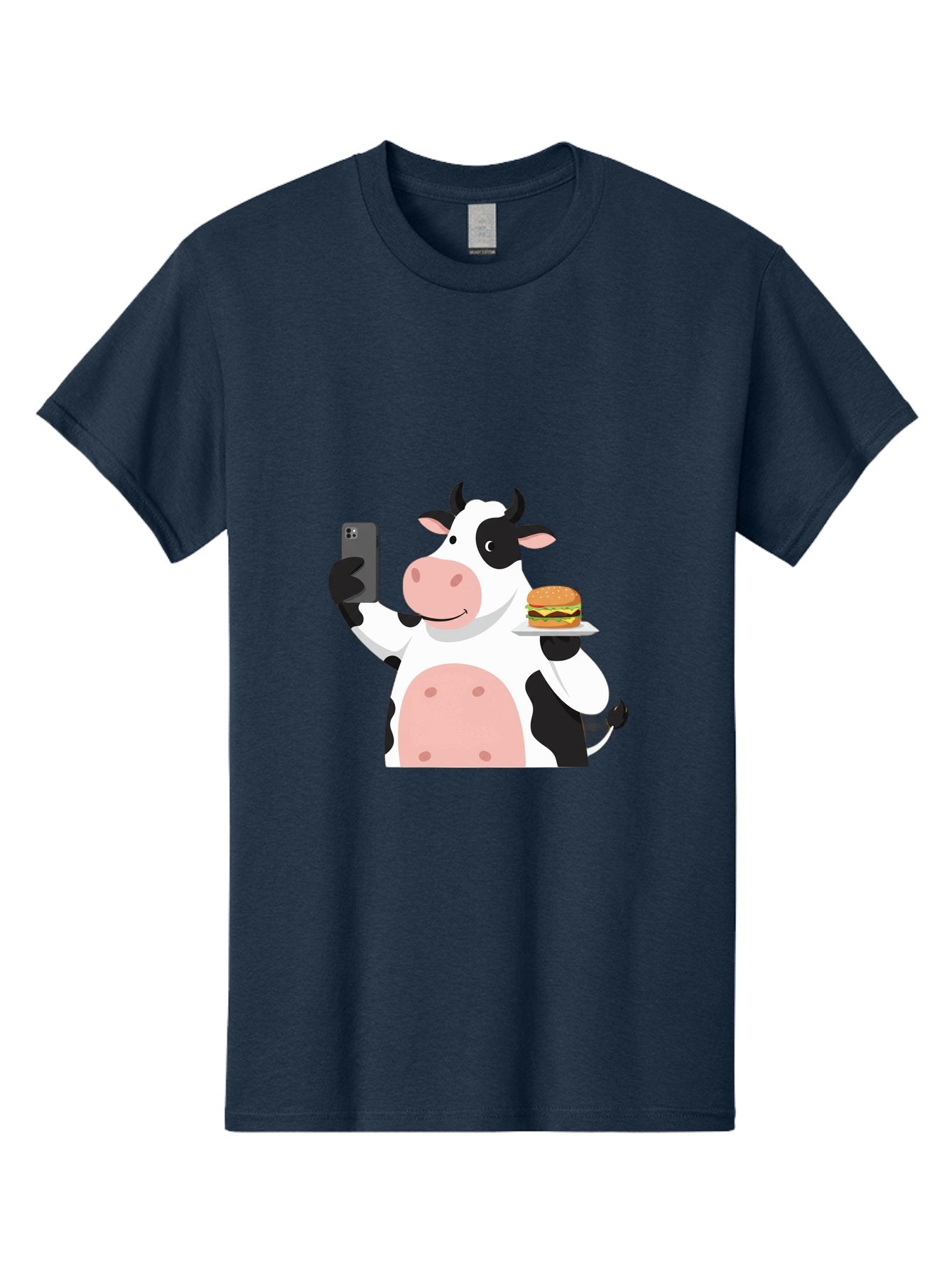 Cow-Serving-Burger Men'S Graphic Tee, 100% Cotton, Comfortable Casual Summer Wear, Machine Washable, Vintage Camera, Old Camera, Antique Camera, Black Camera, Classic Photography, Photography Equipment, Nostalgic Device, Film Camera, Bah810 10