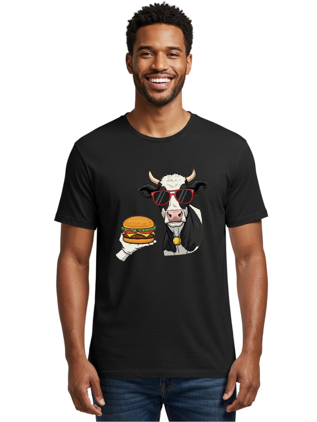 Cow-Sunglasses Men'S Graphic Tee, 100% Cotton, Comfortable Casual Summer Wear, Machine Washable, Vintage Camera, Old Camera, Antique Camera, Black Camera, Classic Photography, Photography Equipment, Nostalgic Device, Film Camera, Camera Art Bah811 29