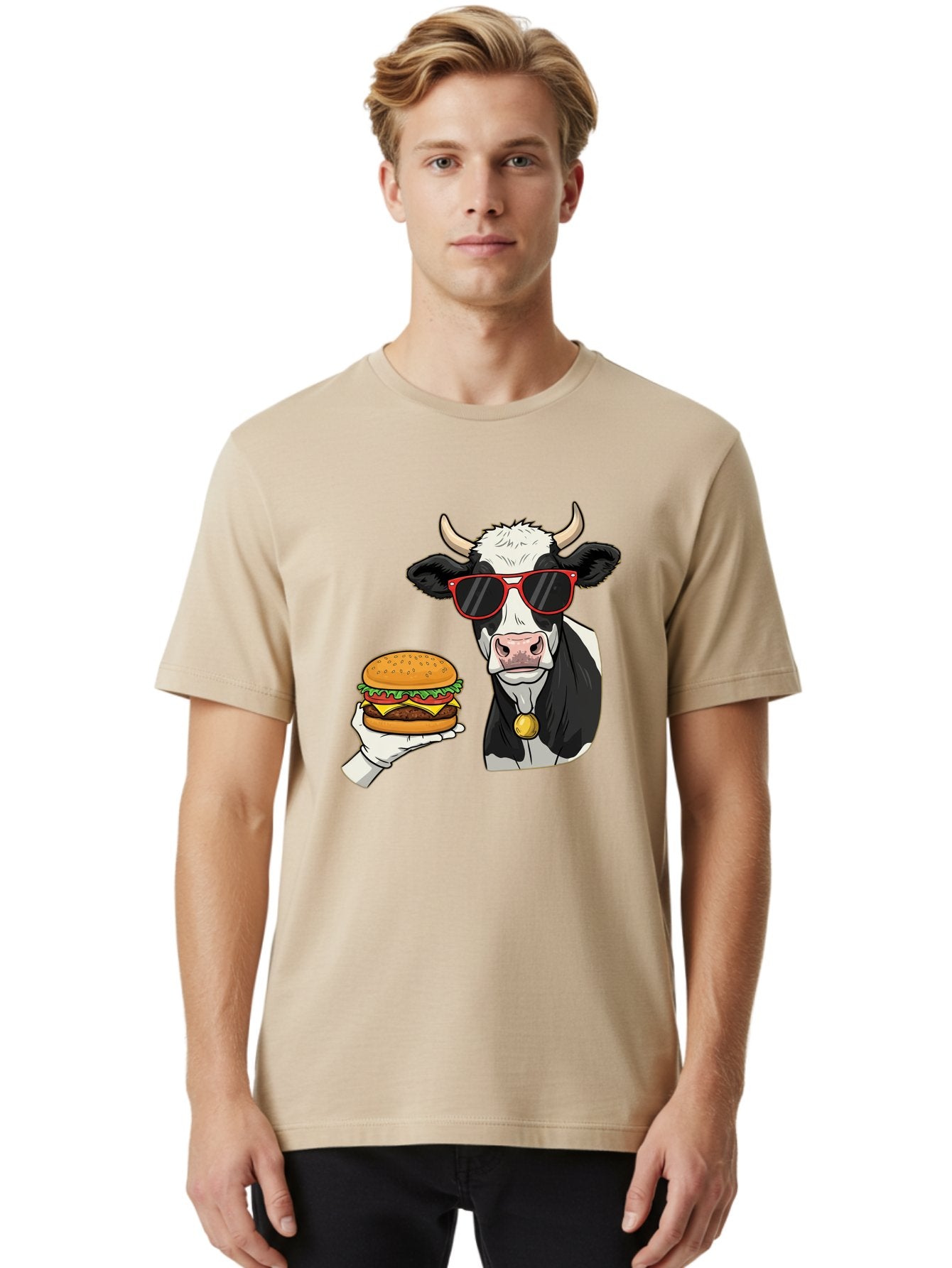 Cow-Sunglasses Men'S Graphic Tee, 100% Cotton, Comfortable Casual Summer Wear, Machine Washable, Vintage Camera, Old Camera, Antique Camera, Black Camera, Classic Photography, Photography Equipment, Nostalgic Device, Film Camera, Camera Art Bah811 22