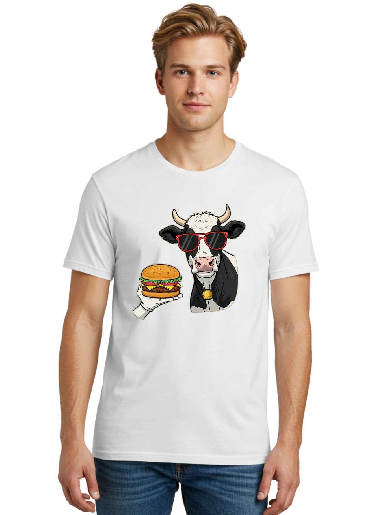 Cow-Sunglasses Men'S Graphic Tee, 100% Cotton, Comfortable Casual Summer Wear, Machine Washable, Vintage Camera, Old Camera, Antique Camera, Black Camera, Classic Photography, Photography Equipment, Nostalgic Device, Film Camera, Camera Art Bah811 18