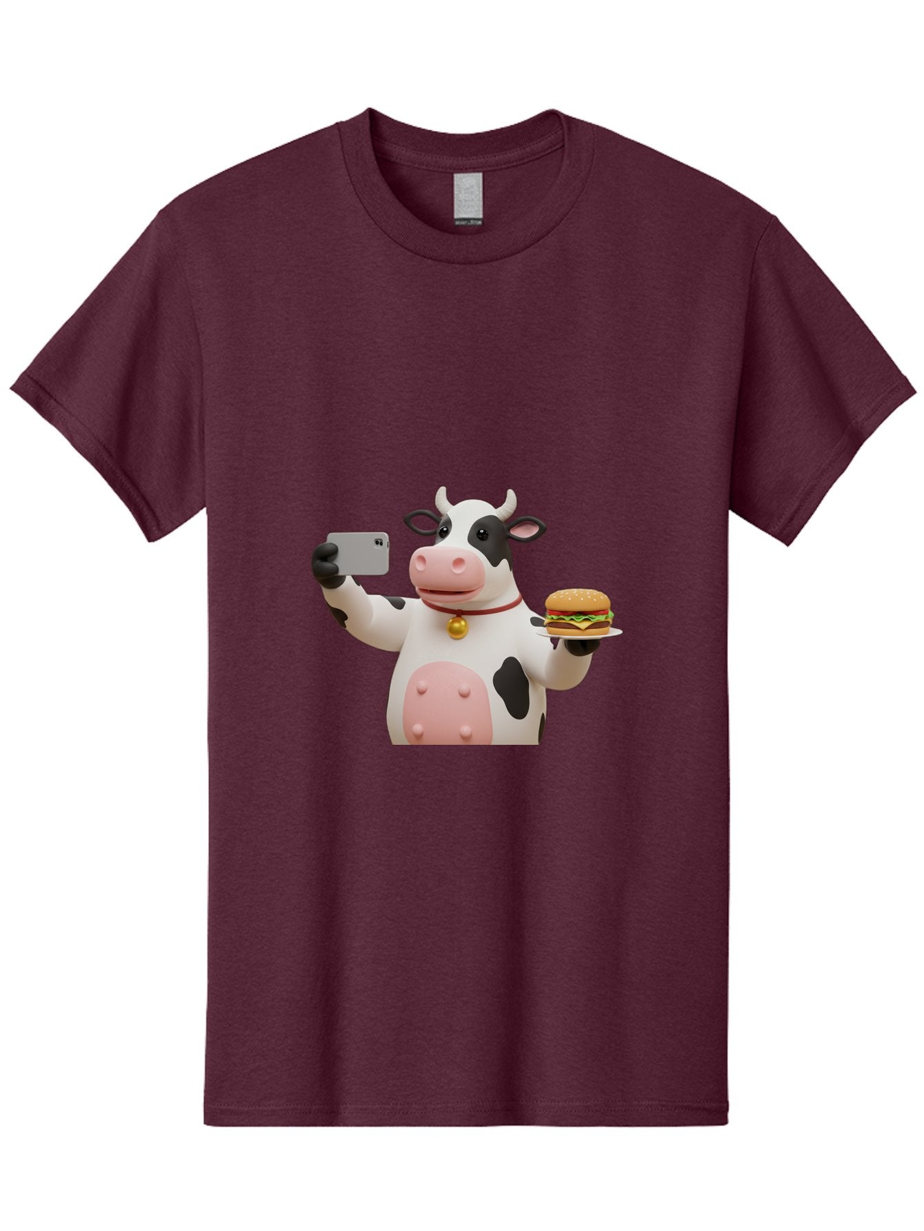 Cow-Taking-Selfie-With-Burger-1 Men'S Graphic Tee, 100% Cotton, Comfortable Casual Summer Wear, Machine Washable, Vintage Camera, Old Camera, Antique Camera, Black Camera, Classic Photography, Photography Equipment, Nostalgic Device, Bah812 14