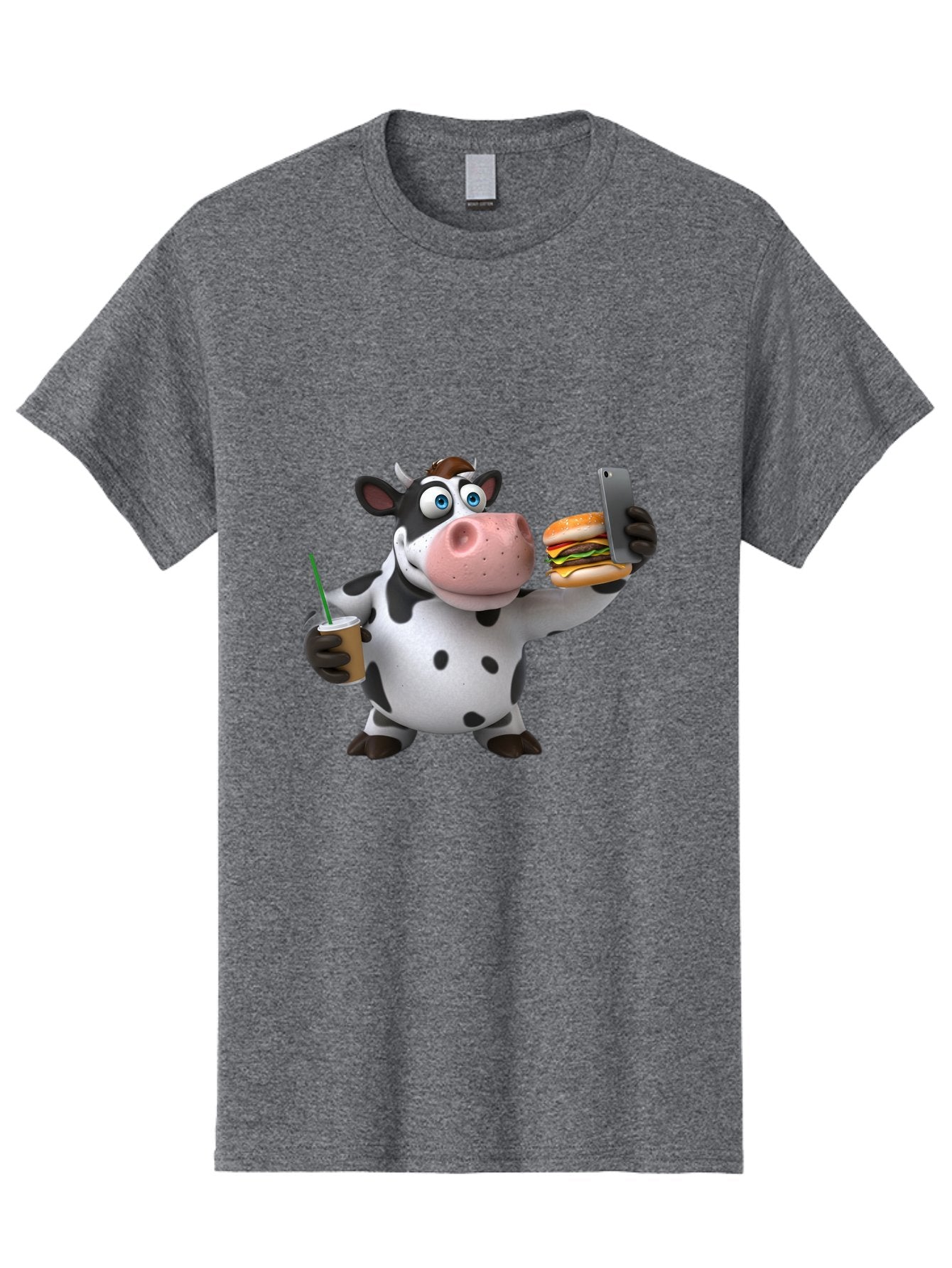 Cow-Taking-Selfie Men'S Graphic Tee, 100% Cotton, Comfortable Casual Summer Wear, Machine Washable, Vintage Camera, Old Camera, Antique Camera, Black Camera, Classic Photography, Photography Equipment, Nostalgic Device, Film Camera, Camera Art Bah814 14