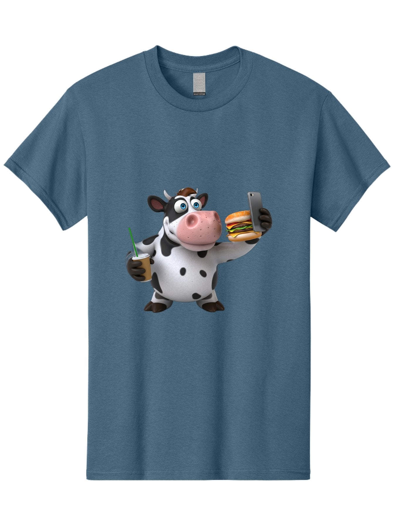 Cow-Taking-Selfie Men'S Graphic Tee, 100% Cotton, Comfortable Casual Summer Wear, Machine Washable, Vintage Camera, Old Camera, Antique Camera, Black Camera, Classic Photography, Photography Equipment, Nostalgic Device, Film Camera, Camera Art Bah814 11