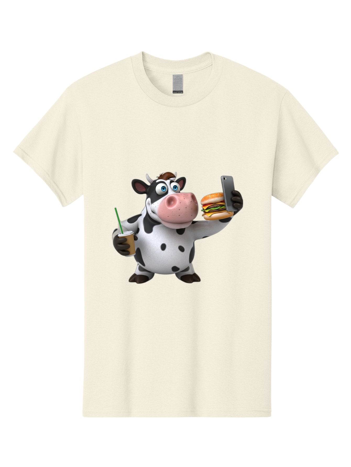 Cow-Taking-Selfie Men'S Graphic Tee, 100% Cotton, Comfortable Casual Summer Wear, Machine Washable, Vintage Camera, Old Camera, Antique Camera, Black Camera, Classic Photography, Photography Equipment, Nostalgic Device, Film Camera, Camera Art Bah814 12
