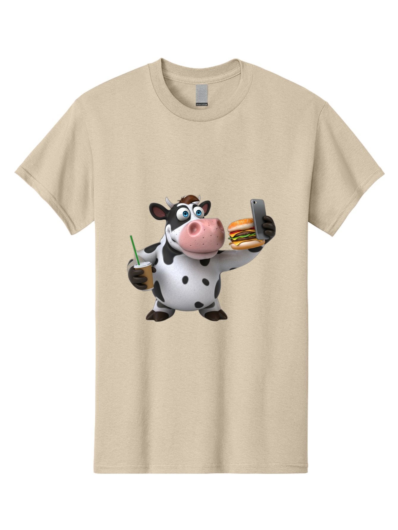 Cow-Taking-Selfie Men'S Graphic Tee, 100% Cotton, Comfortable Casual Summer Wear, Machine Washable, Vintage Camera, Old Camera, Antique Camera, Black Camera, Classic Photography, Photography Equipment, Nostalgic Device, Film Camera, Camera Art Bah814 13