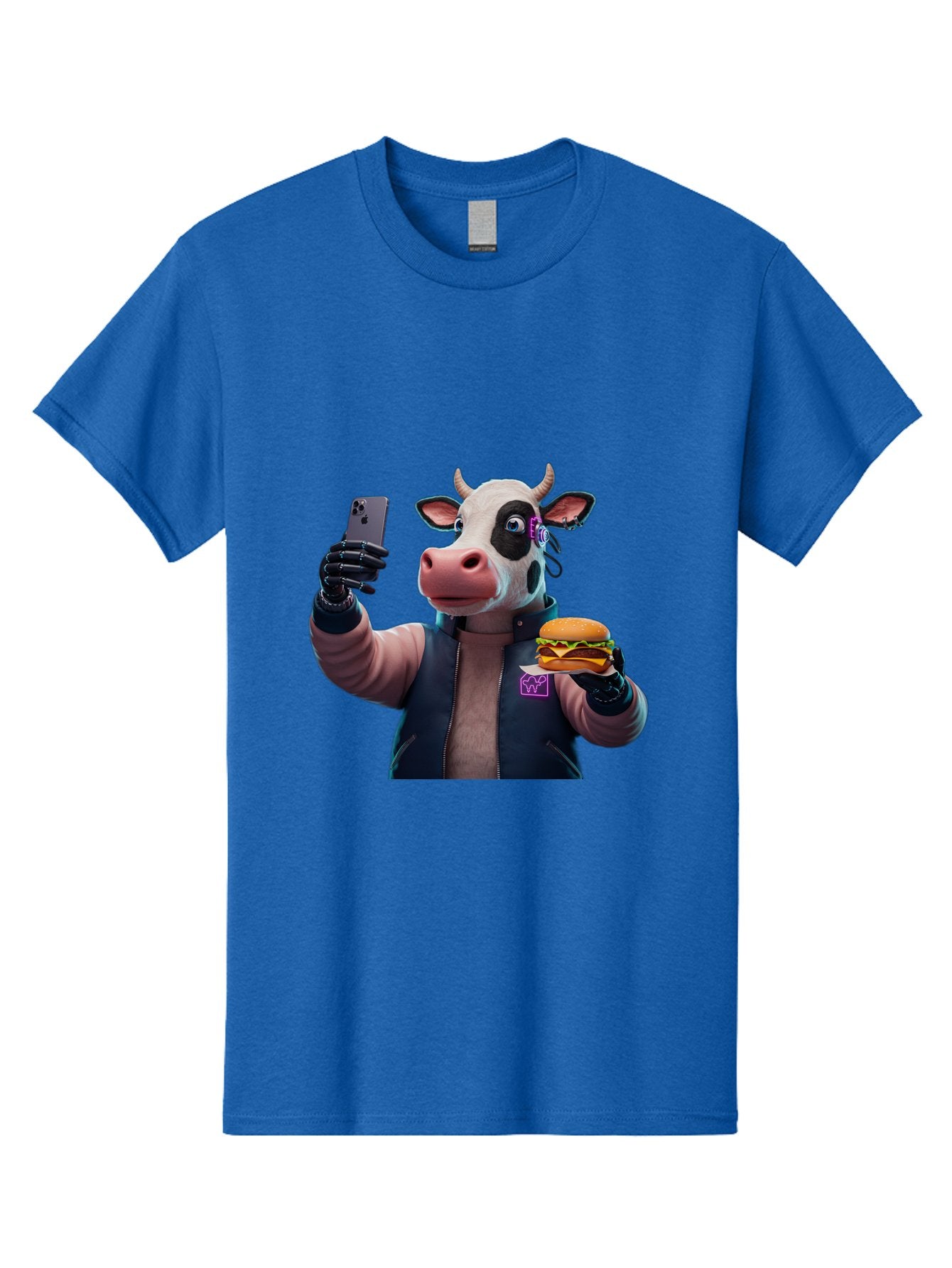 Cow-Wearing-Black-Vest-Holding-Cheeseburger-And-Iphone Men'S Graphic Tee, 100% Cotton, Comfortable Casual Summer Wear, Machine Washable, Vintage Camera, Old Camera, Antique Camera, Black Camera, Classic Photography, Photography Equipment, Bah816 14