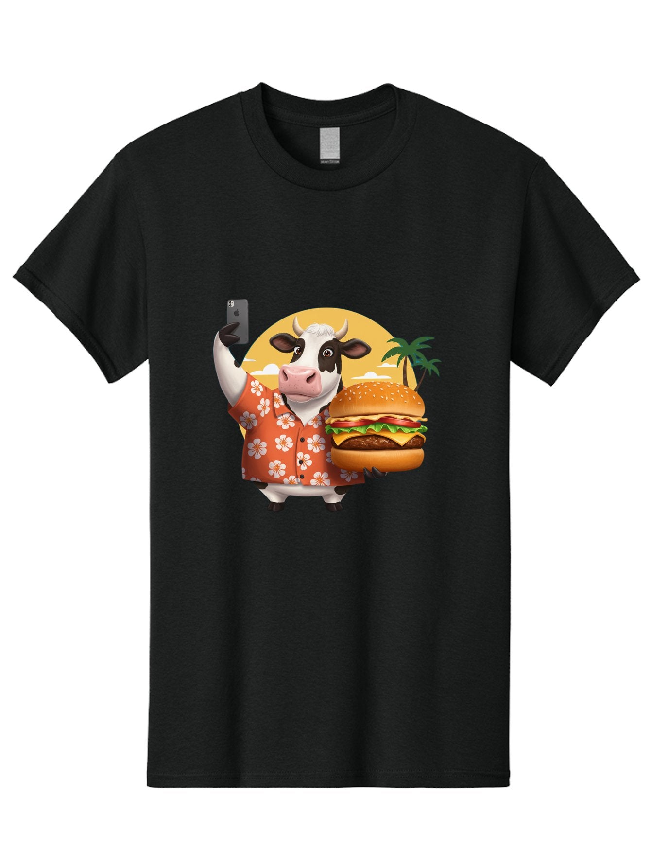 Cow-With-Burger-1 Men'S Graphic Tee, 100% Cotton, Comfortable Casual Summer Wear, Machine Washable, Vintage Camera, Old Camera, Antique Camera, Black Camera, Classic Photography, Photography Equipment, Nostalgic Device, Film Camera, Camera Art Bah817 14