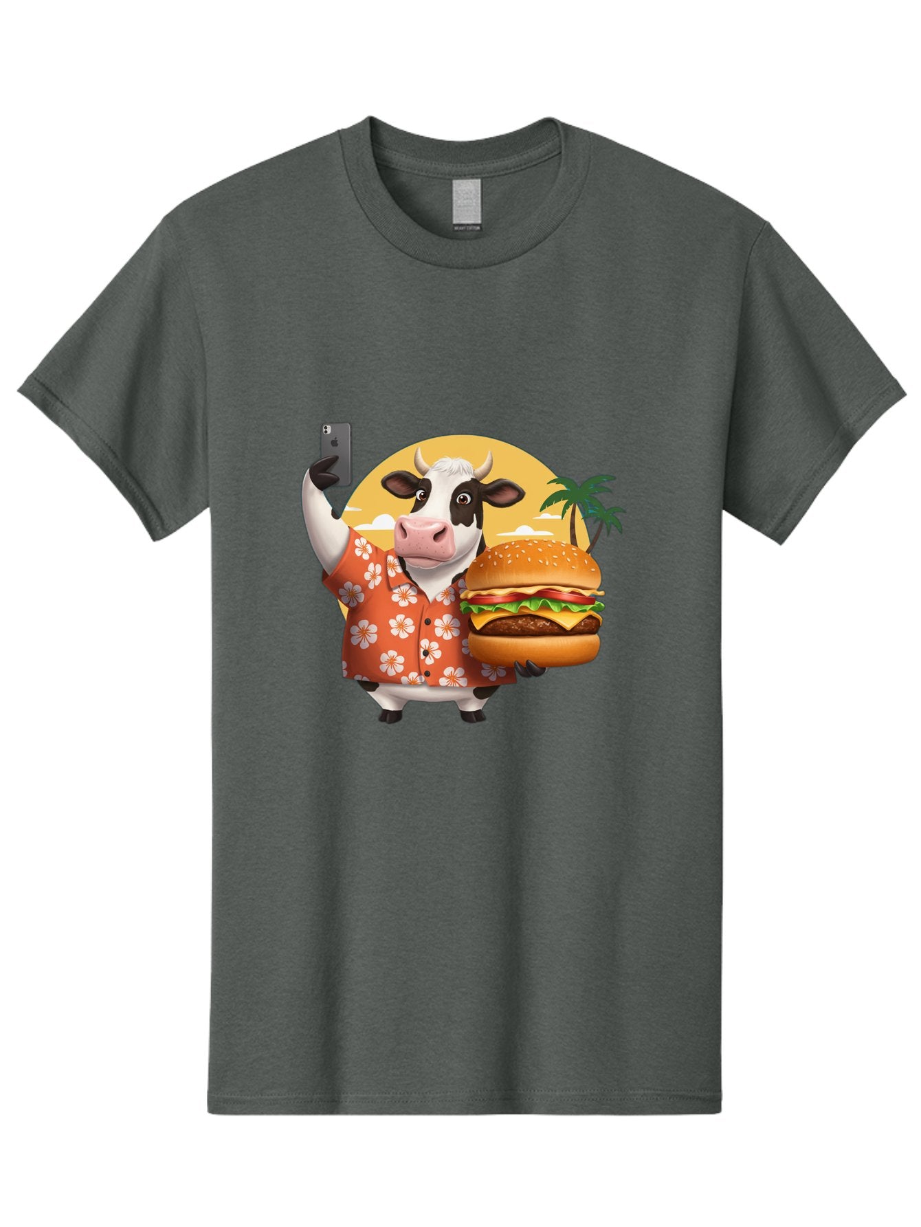 Cow-With-Burger-1 Men'S Graphic Tee, 100% Cotton, Comfortable Casual Summer Wear, Machine Washable, Vintage Camera, Old Camera, Antique Camera, Black Camera, Classic Photography, Photography Equipment, Nostalgic Device, Film Camera, Camera Art Bah817 11