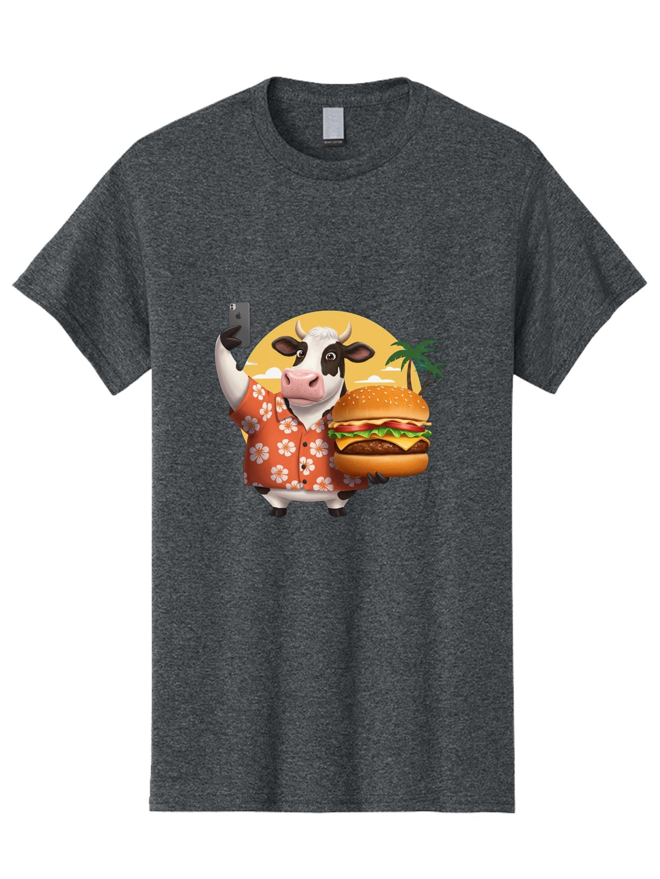 Cow-With-Burger-1 Men'S Graphic Tee, 100% Cotton, Comfortable Casual Summer Wear, Machine Washable, Vintage Camera, Old Camera, Antique Camera, Black Camera, Classic Photography, Photography Equipment, Nostalgic Device, Film Camera, Camera Art Bah817 10