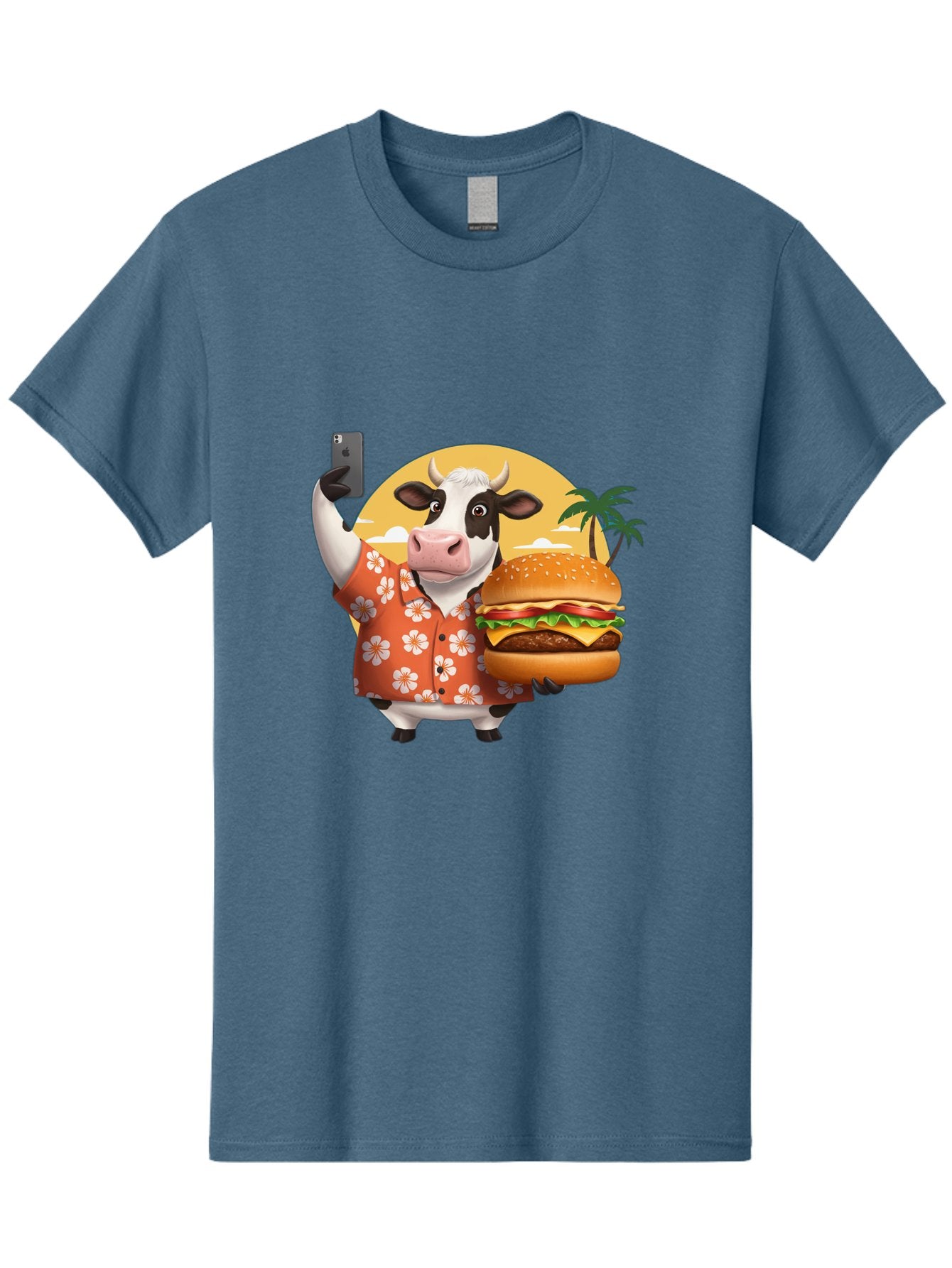 Cow-With-Burger-1 Men'S Graphic Tee, 100% Cotton, Comfortable Casual Summer Wear, Machine Washable, Vintage Camera, Old Camera, Antique Camera, Black Camera, Classic Photography, Photography Equipment, Nostalgic Device, Film Camera, Camera Art Bah817 9