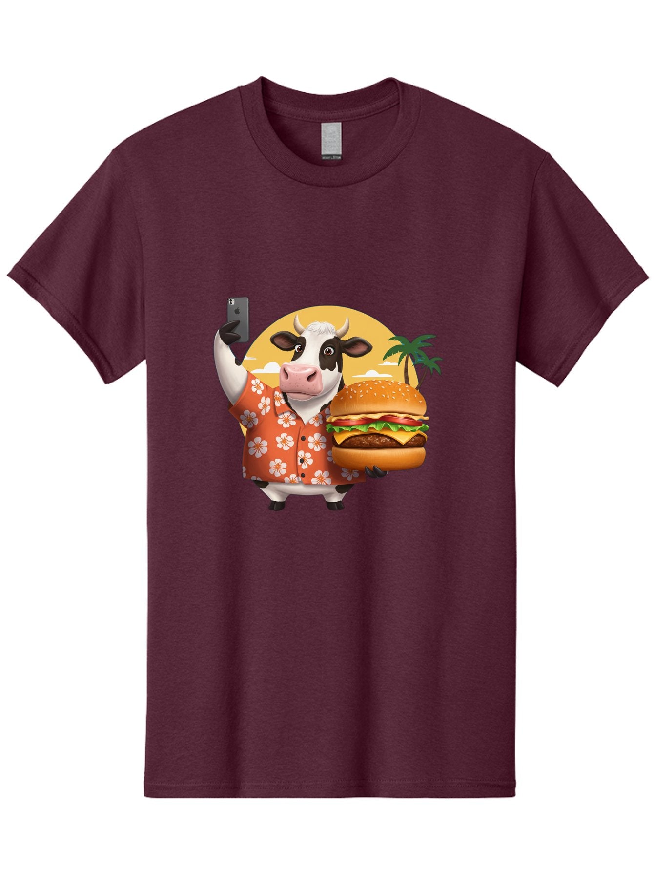 Cow-With-Burger-1 Men'S Graphic Tee, 100% Cotton, Comfortable Casual Summer Wear, Machine Washable, Vintage Camera, Old Camera, Antique Camera, Black Camera, Classic Photography, Photography Equipment, Nostalgic Device, Film Camera, Camera Art Bah817 7