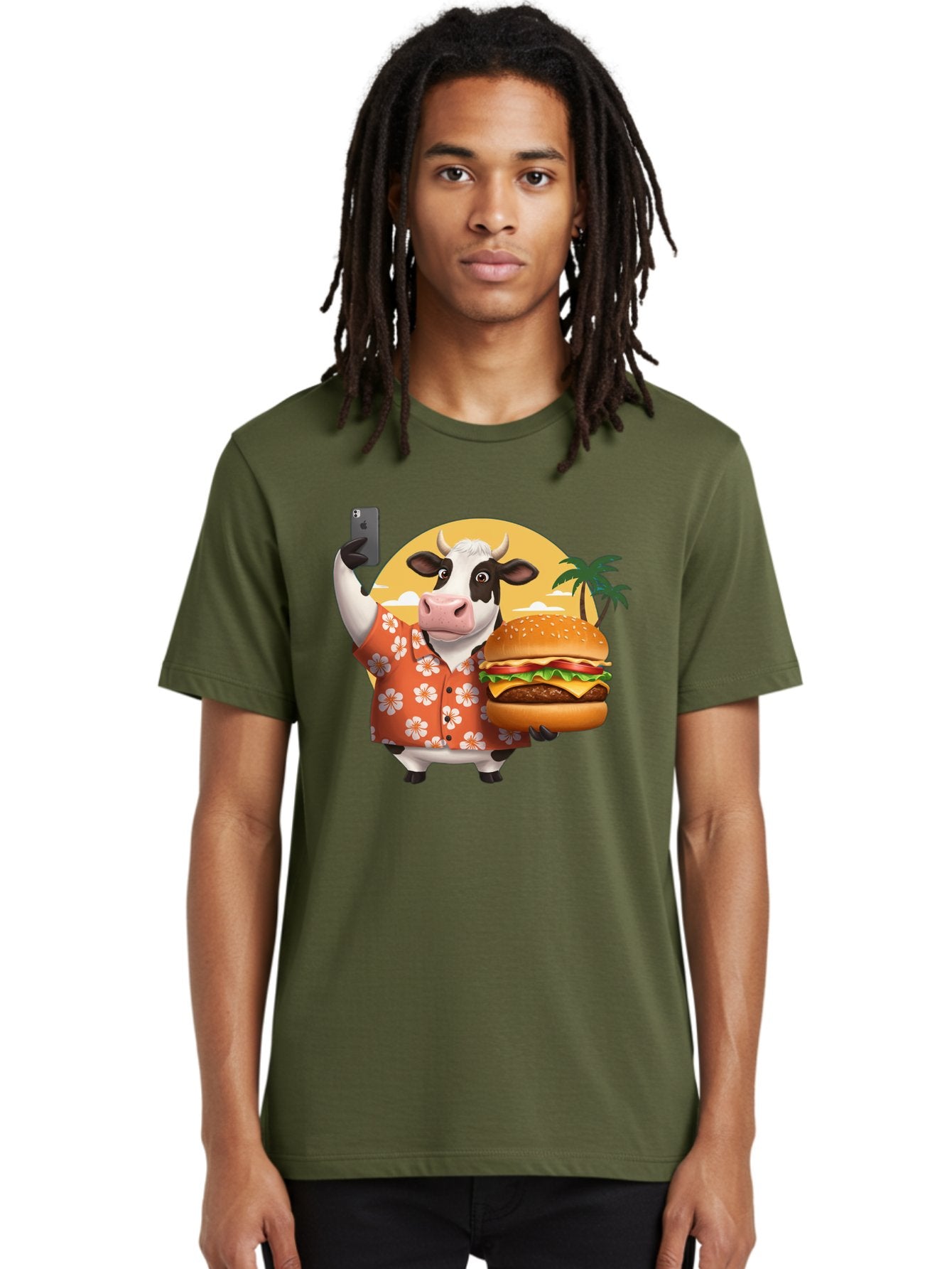 Cow-With-Burger-1 Men'S Graphic Tee, 100% Cotton, Comfortable Casual Summer Wear, Machine Washable, Vintage Camera, Old Camera, Antique Camera, Black Camera, Classic Photography, Photography Equipment, Nostalgic Device, Film Camera, Camera Art Bah817 23