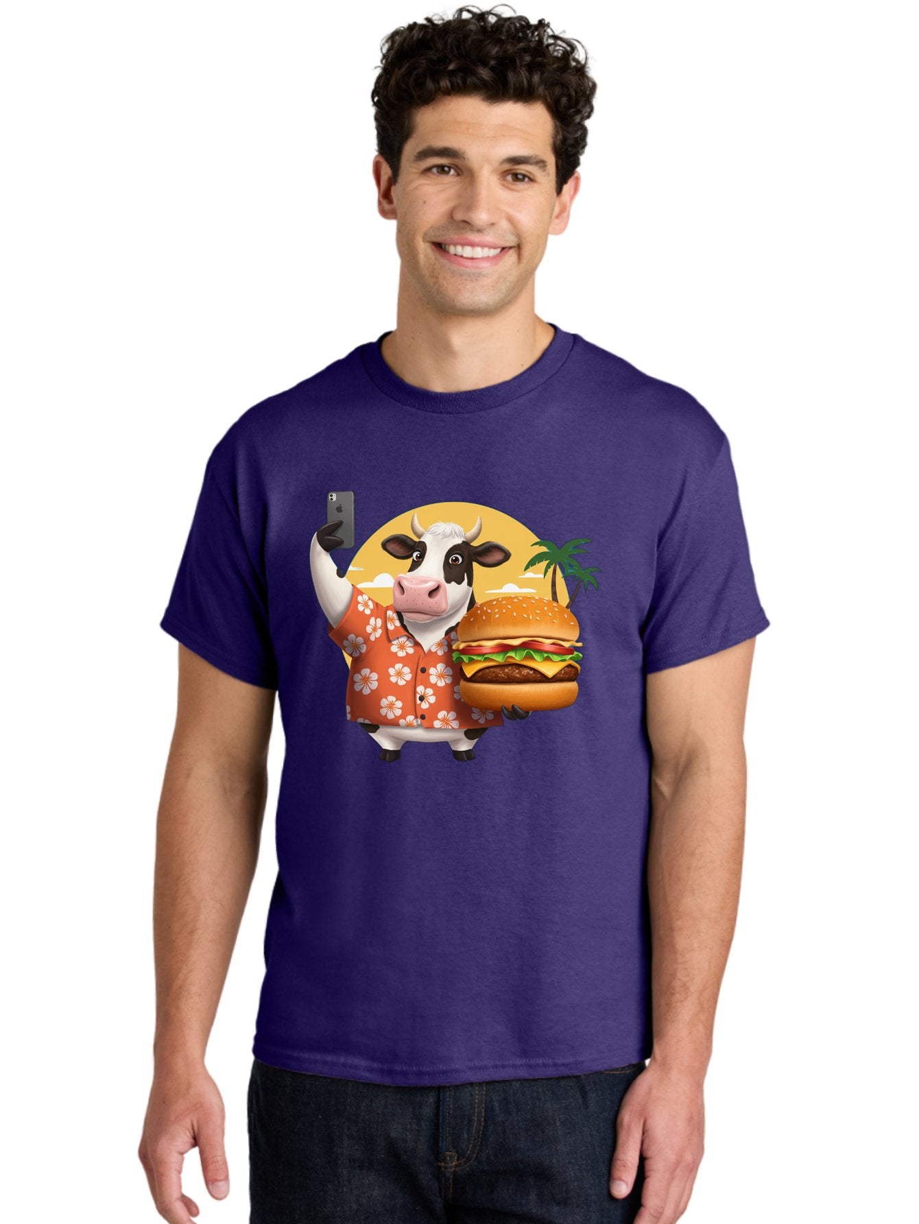 Cow-With-Burger-1 Men'S Graphic Tee, 100% Cotton, Comfortable Casual Summer Wear, Machine Washable, Vintage Camera, Old Camera, Antique Camera, Black Camera, Classic Photography, Photography Equipment, Nostalgic Device, Film Camera, Camera Art Bah817 28