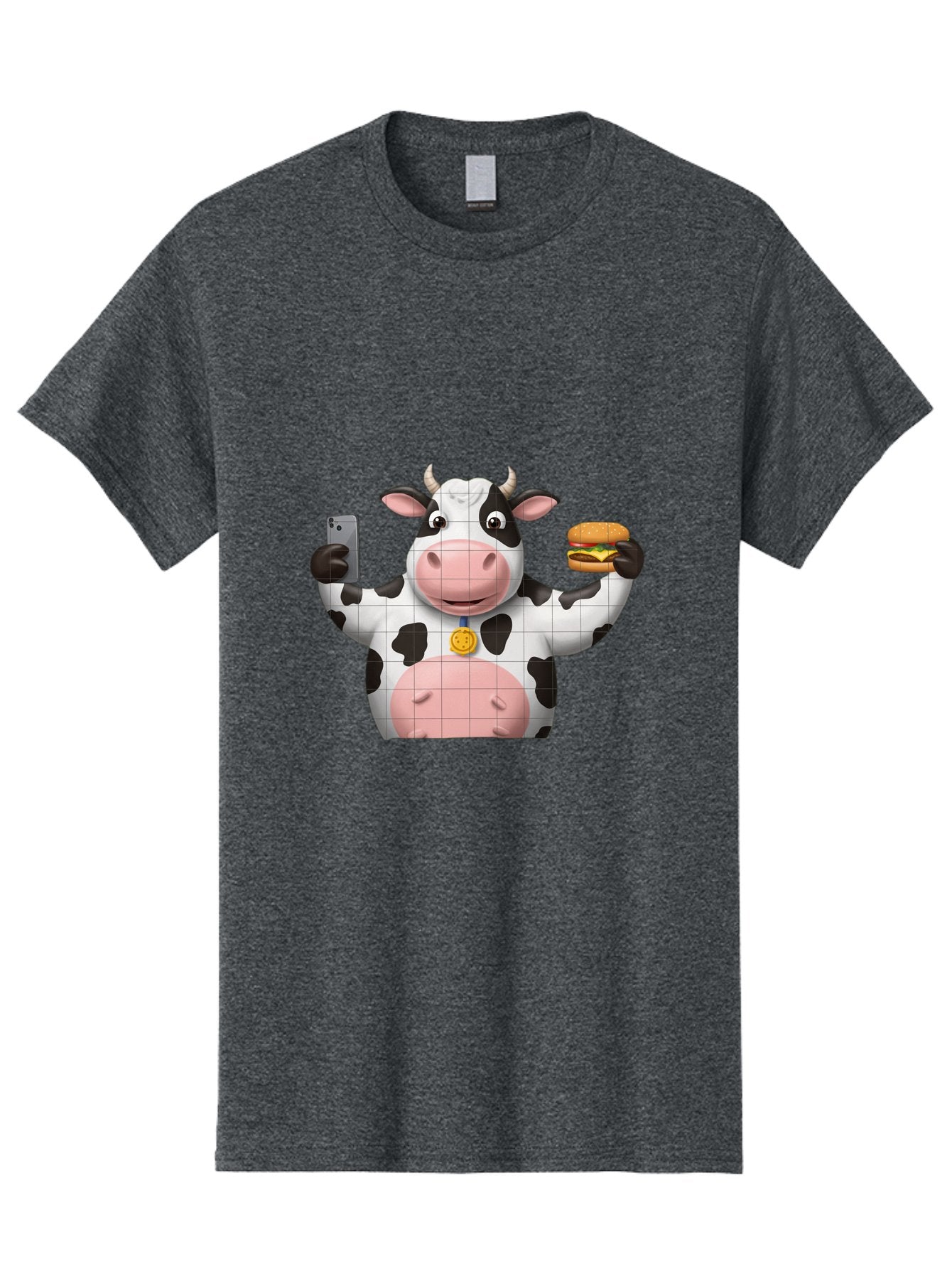 Cow-With-Burger-And-Phone Men'S Graphic Tee, 100% Cotton, Comfortable Casual Summer Wear, Machine Washable, Vintage Camera, Old Camera, Antique Camera, Black Camera, Classic Photography, Photography Equipment, Nostalgic Device, Film Camera, Bah818
