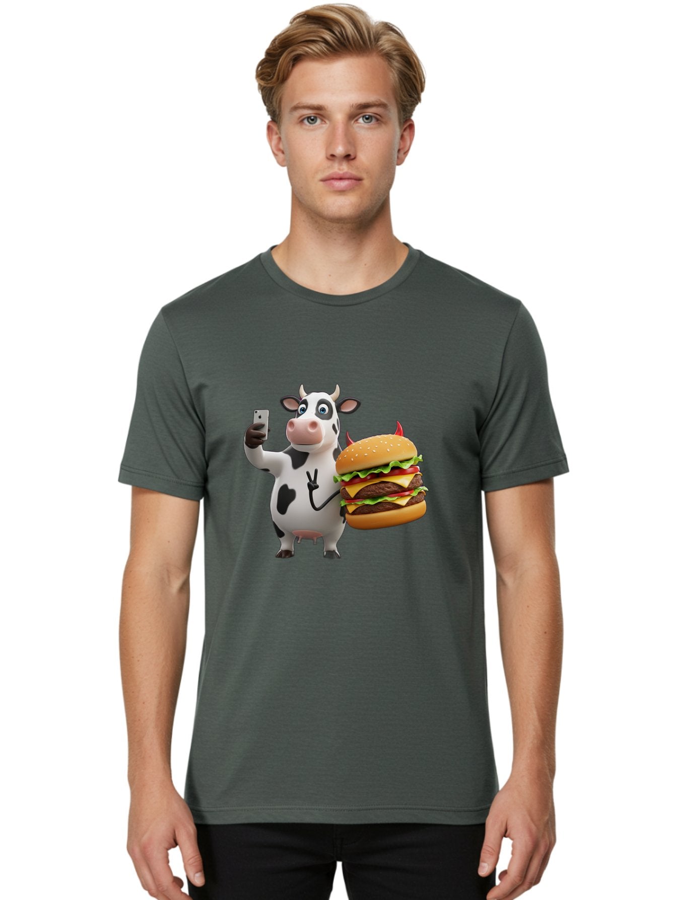 Cow-With-Burger Men'S Graphic Tee, 100% Cotton, Comfortable Casual Summer Wear, Machine Washable, Vintage Camera, Old Camera, Antique Camera, Black Camera, Classic Photography, Photography Equipment, Nostalgic Device, Film Camera, Camera Art Bah819 19