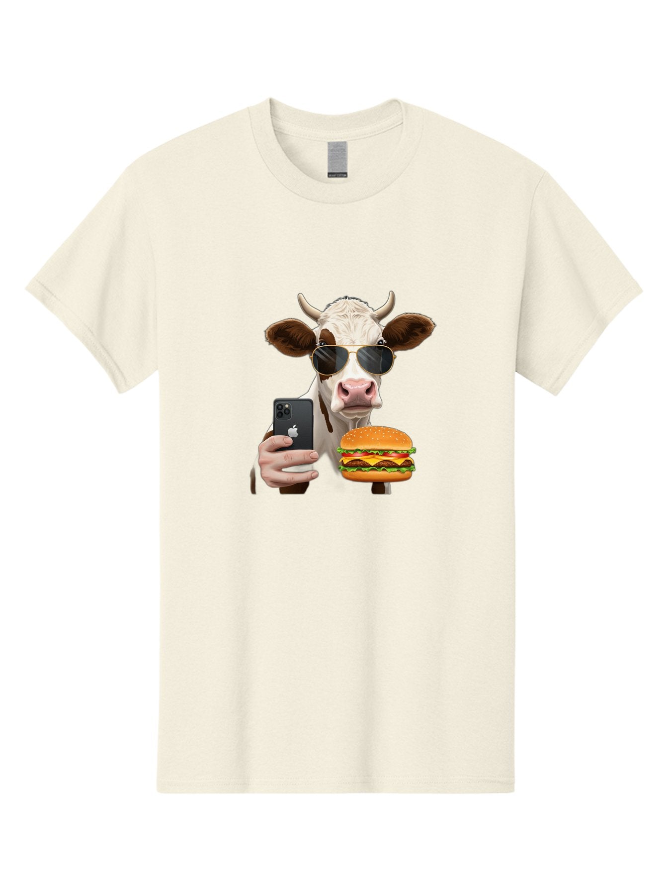 Cow-With-Iphone-And-Burger Men'S Graphic Tee, 100% Cotton, Comfortable Casual Summer Wear, Machine Washable, Vintage Camera, Old Camera, Antique Camera, Black Camera, Classic Photography, Photography Equipment, Nostalgic Device, Film Camera, Bah822 4