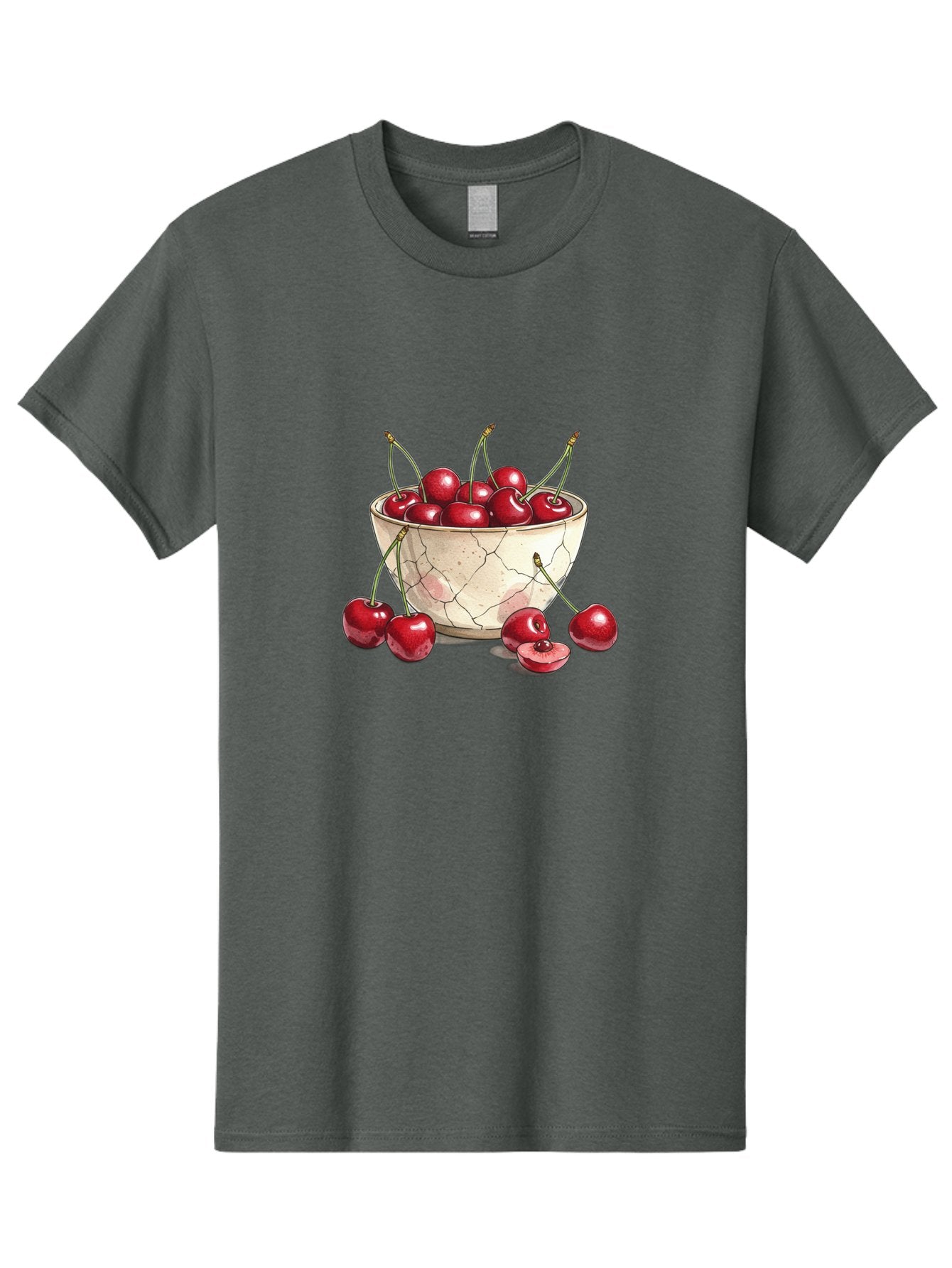 Cracked-Bowl-Cherries-1 Men'S Graphic Tee, 100% Cotton, Comfortable Casual Summer Wear, Machine Washable, Vintage Camera, Old Camera, Antique Camera, Black Camera, Classic Photography, Photography Equipment, Nostalgic Device, Film Camera, Bah826