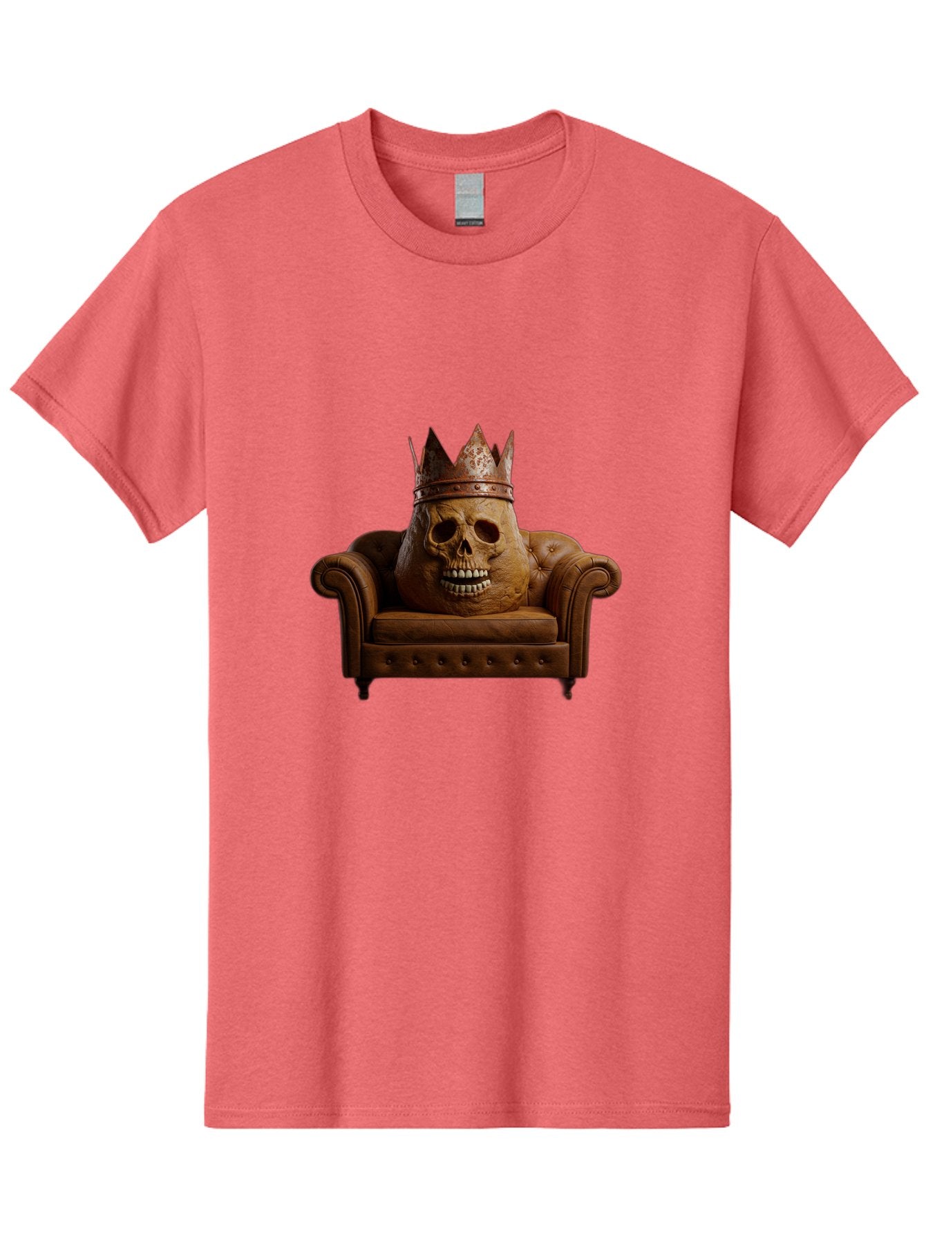 Crowned-Skull-On-Leather-Sofa Men'S Graphic Tee, 100% Cotton, Comfortable Casual Summer Wear, Machine Washable, Vintage Camera, Old Camera, Antique Camera, Black Camera, Classic Photography, Photography Equipment, Nostalgic Device, Bah832 14