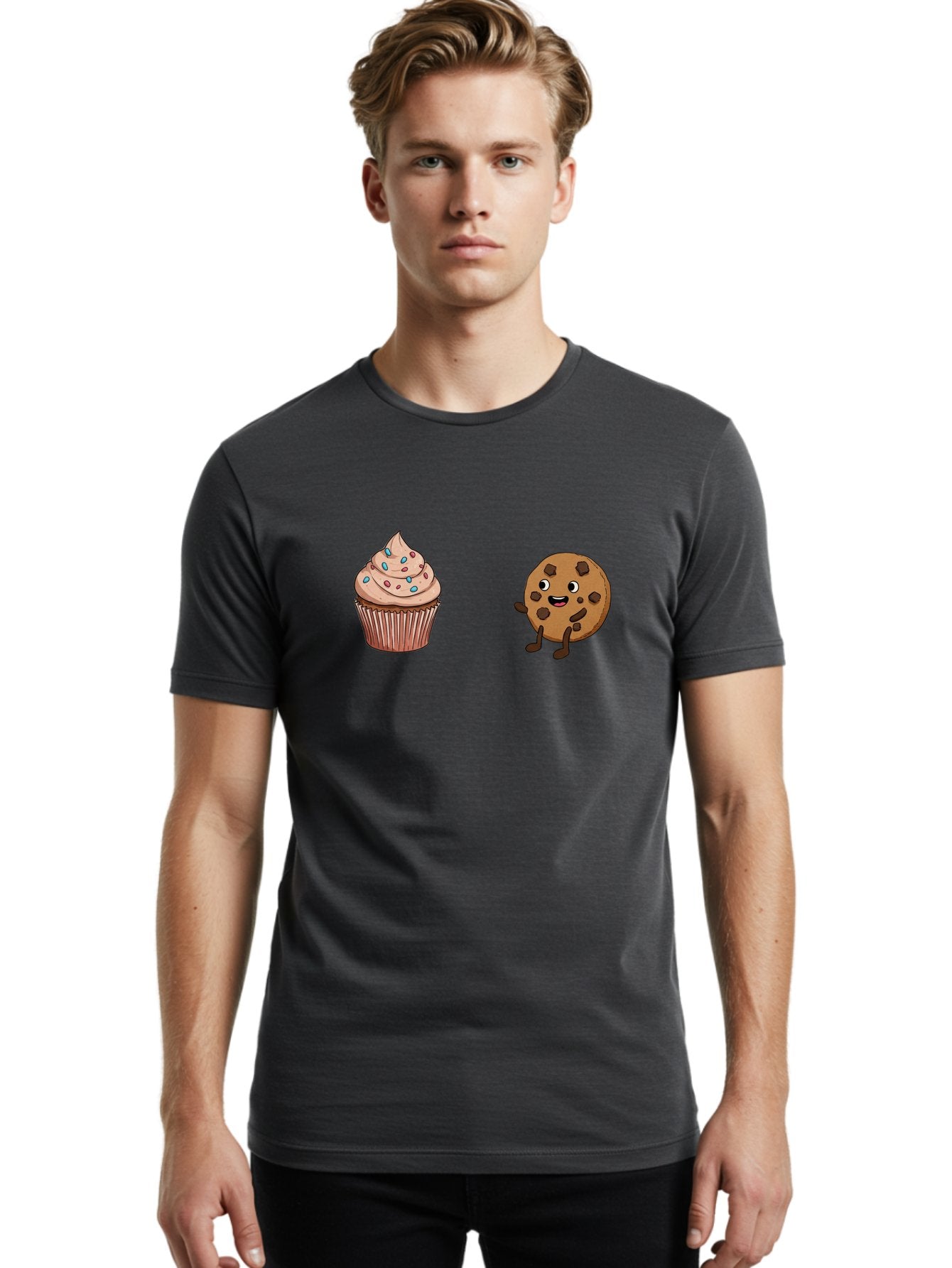 Cupcake-And-Cookie-1 Men'S Graphic Tee, 100% Cotton, Comfortable Casual Summer Wear, Machine Washable, Vintage Camera, Old Camera, Antique Camera, Black Camera, Classic Photography, Photography Equipment, Nostalgic Device, Film Camera, Bah843 24