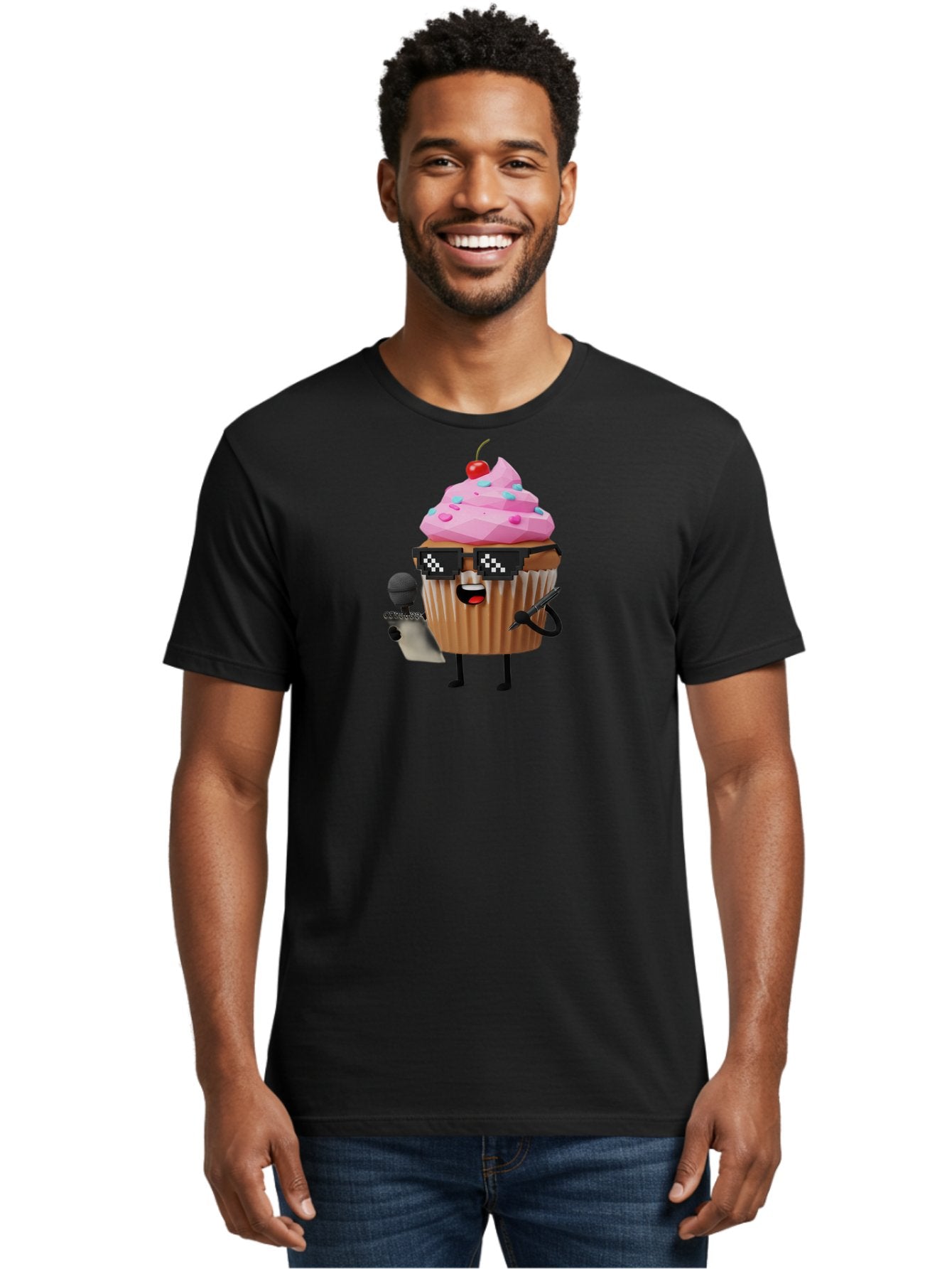 Cupcake-Dj-1 Men'S Graphic Tee, 100% Cotton, Comfortable Casual Summer Wear, Machine Washable, Vintage Camera, Old Camera, Antique Camera, Black Camera, Classic Photography, Photography Equipment, Nostalgic Device, Film Camera, Camera Art Bah851 22