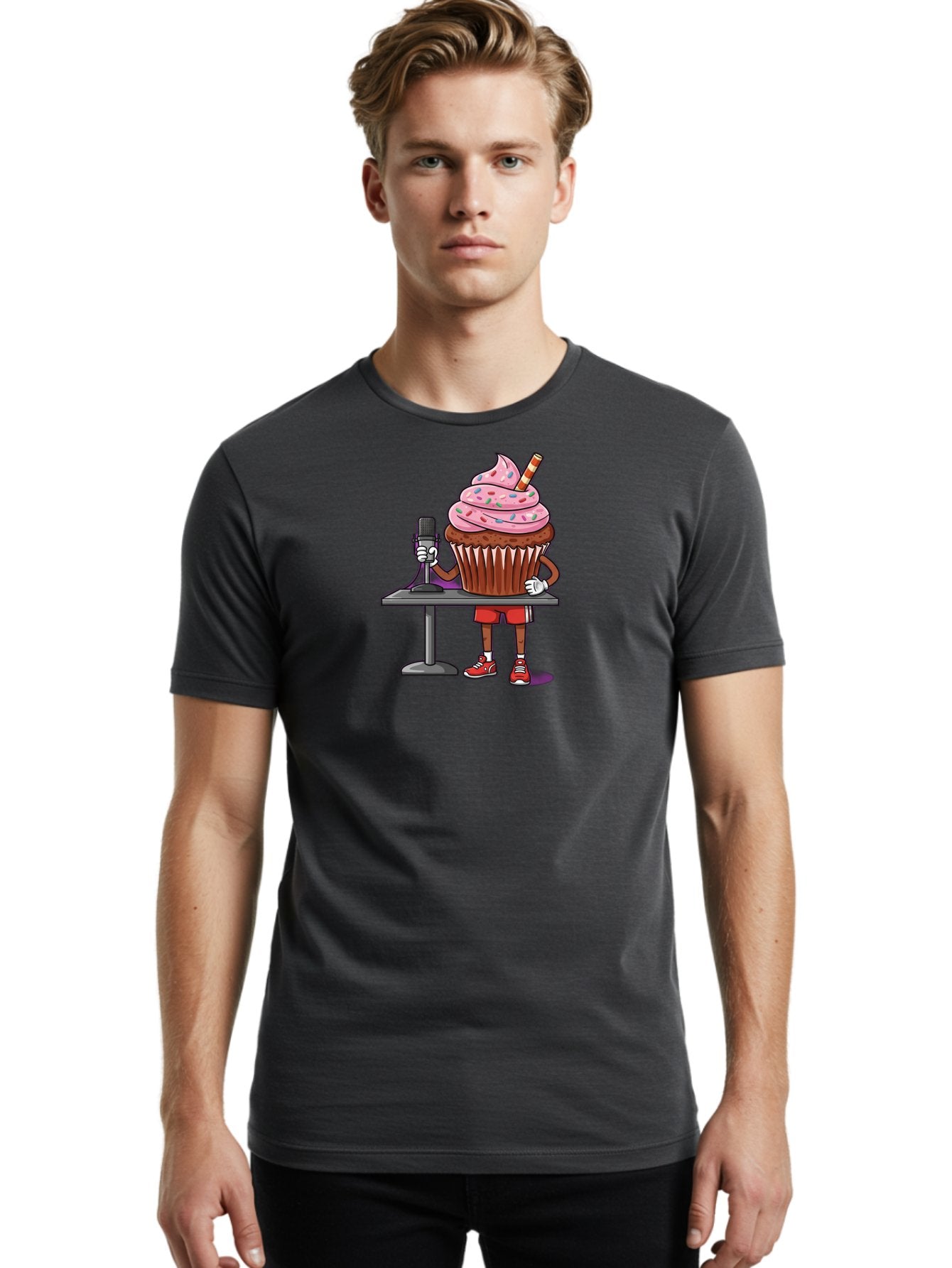 Cupcake-Dj-3 Men'S Graphic Tee, 100% Cotton, Comfortable Casual Summer Wear, Machine Washable, Vintage Camera, Old Camera, Antique Camera, Black Camera, Classic Photography, Photography Equipment, Nostalgic Device, Film Camera, Camera Art Bah853 23