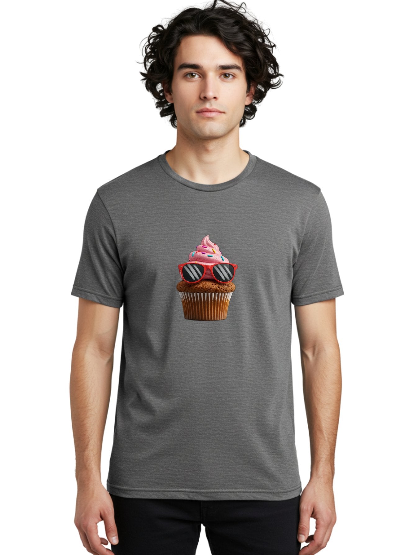 Cupcake-Wearing-Sunglasses Men'S Graphic Tee, 100% Cotton, Comfortable Casual Summer Wear, Machine Washable, Vintage Camera, Old Camera, Antique Camera, Black Camera, Classic Photography, Photography Equipment, Nostalgic Device, Film Camera, Bah865 23