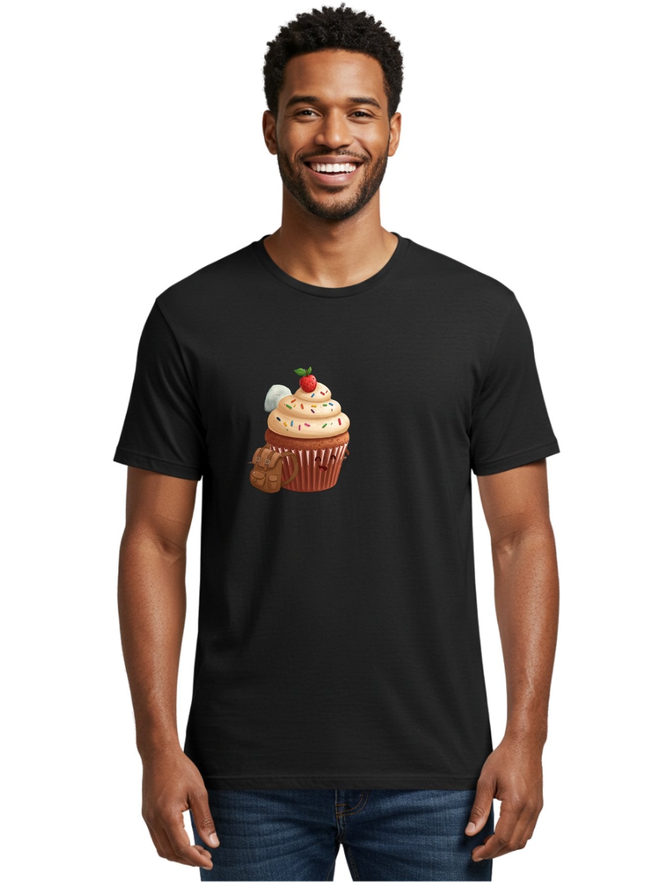 Cupcake-With-Backpack Men'S Graphic Tee, 100% Cotton, Comfortable Casual Summer Wear, Machine Washable, Vintage Camera, Old Camera, Antique Camera, Black Camera, Classic Photography, Photography Equipment, Nostalgic Device, Film Camera, Bah866 20