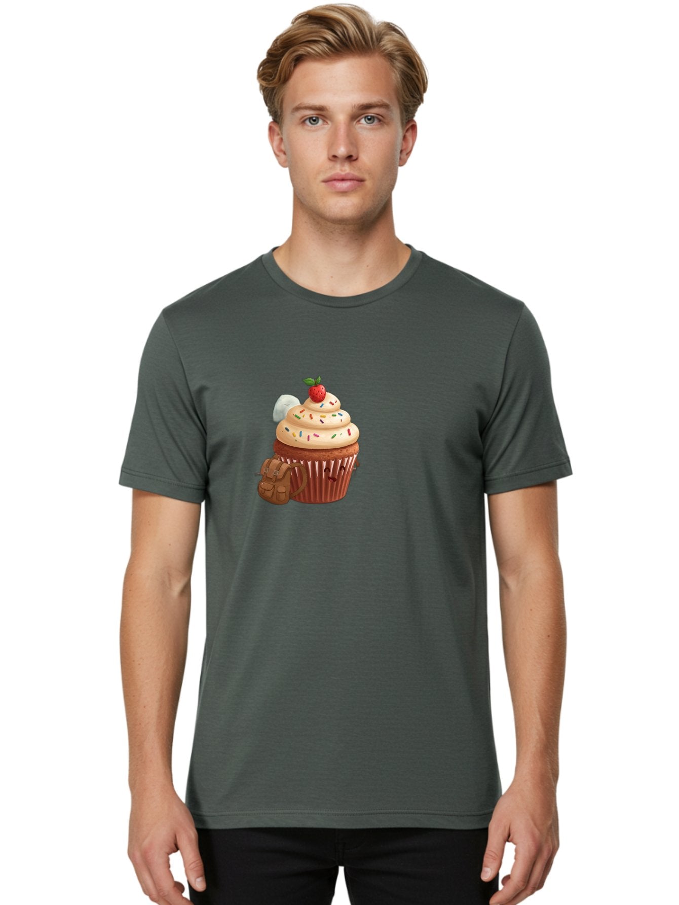 Cupcake-With-Backpack Men'S Graphic Tee, 100% Cotton, Comfortable Casual Summer Wear, Machine Washable, Vintage Camera, Old Camera, Antique Camera, Black Camera, Classic Photography, Photography Equipment, Nostalgic Device, Film Camera, Bah866 21