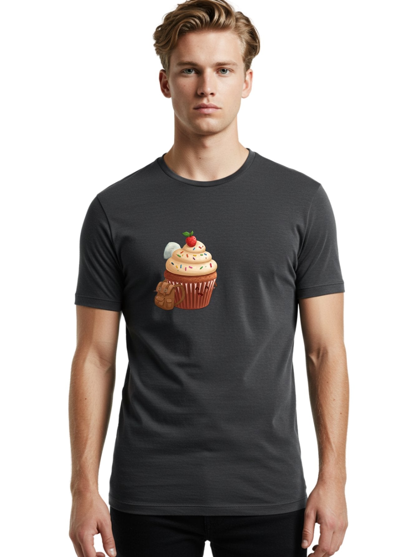 Cupcake-With-Backpack Men'S Graphic Tee, 100% Cotton, Comfortable Casual Summer Wear, Machine Washable, Vintage Camera, Old Camera, Antique Camera, Black Camera, Classic Photography, Photography Equipment, Nostalgic Device, Film Camera, Bah866 30