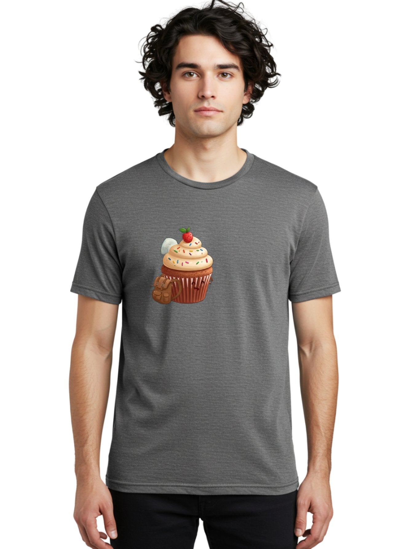 Cupcake-With-Backpack Men'S Graphic Tee, 100% Cotton, Comfortable Casual Summer Wear, Machine Washable, Vintage Camera, Old Camera, Antique Camera, Black Camera, Classic Photography, Photography Equipment, Nostalgic Device, Film Camera, Bah866 23