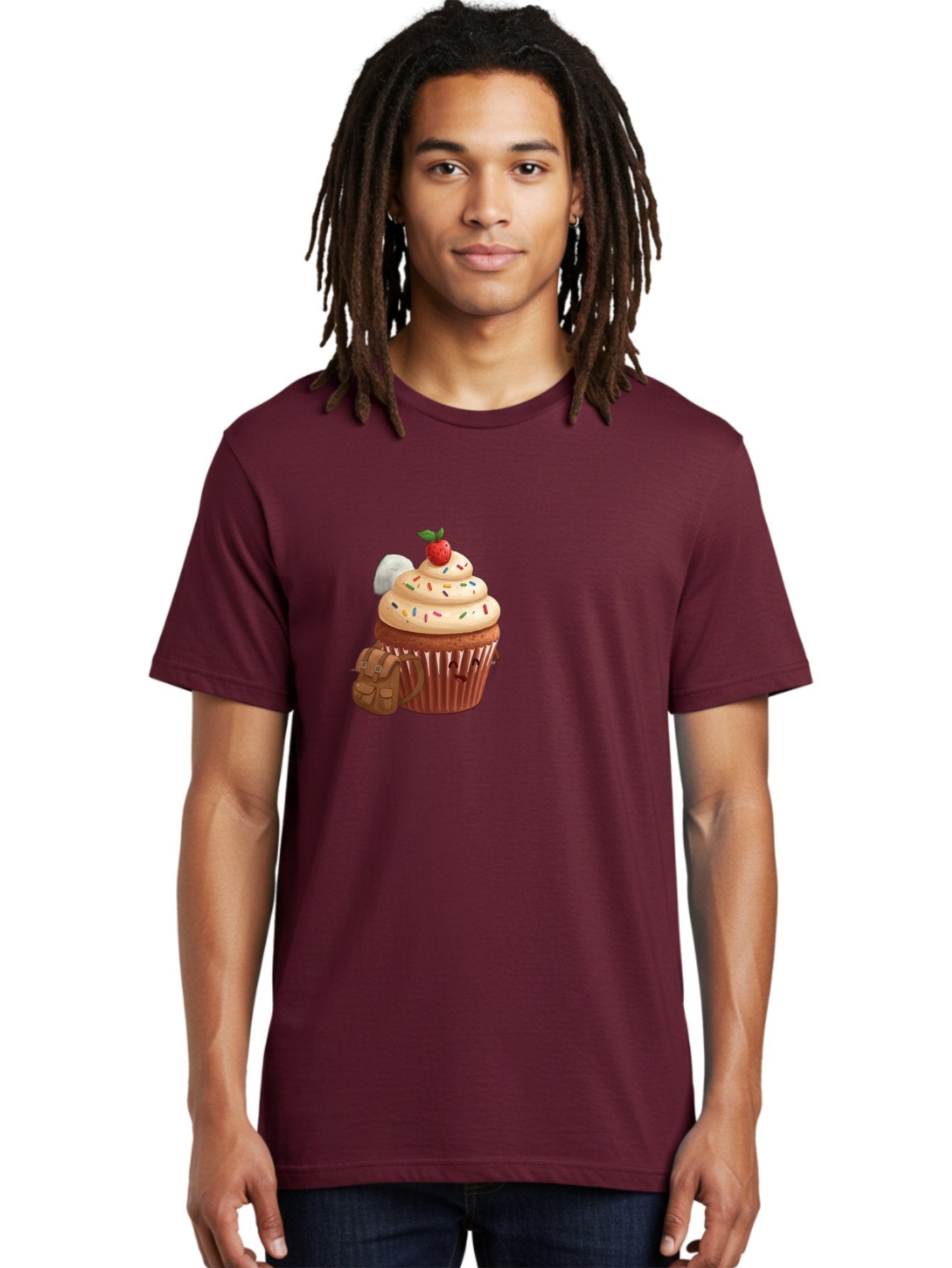 Cupcake-With-Backpack Men'S Graphic Tee, 100% Cotton, Comfortable Casual Summer Wear, Machine Washable, Vintage Camera, Old Camera, Antique Camera, Black Camera, Classic Photography, Photography Equipment, Nostalgic Device, Film Camera, Bah866 25