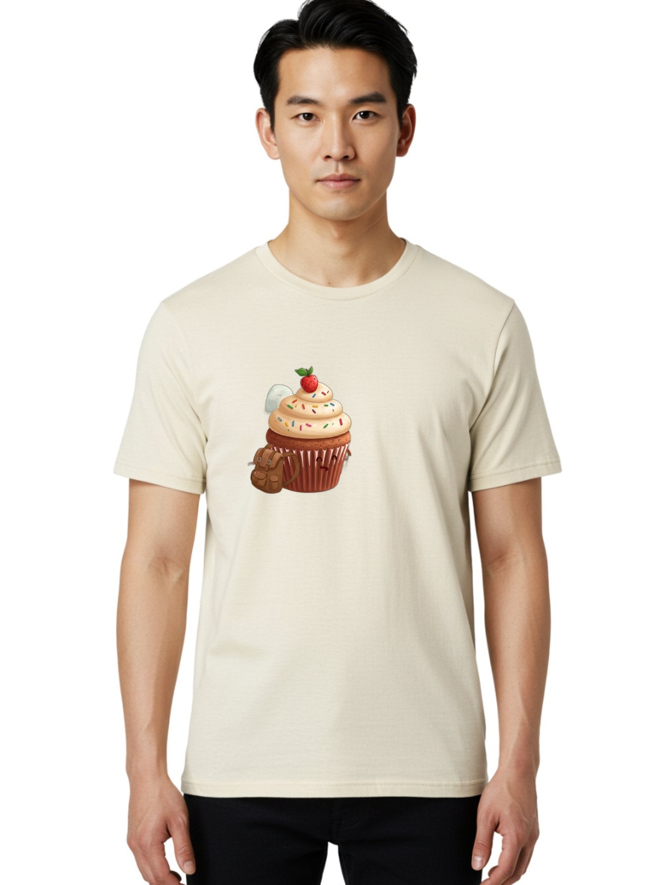 Cupcake-With-Backpack Men'S Graphic Tee, 100% Cotton, Comfortable Casual Summer Wear, Machine Washable, Vintage Camera, Old Camera, Antique Camera, Black Camera, Classic Photography, Photography Equipment, Nostalgic Device, Film Camera, Bah866 16