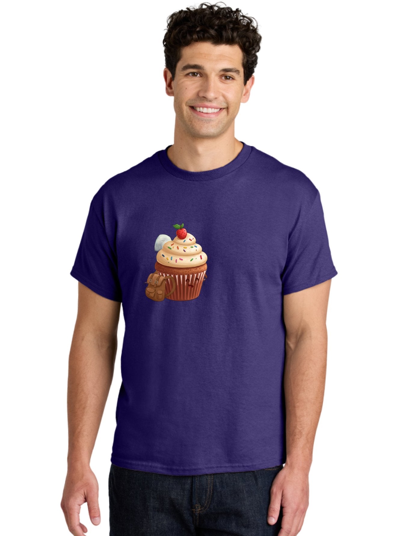 Cupcake-With-Backpack Men'S Graphic Tee, 100% Cotton, Comfortable Casual Summer Wear, Machine Washable, Vintage Camera, Old Camera, Antique Camera, Black Camera, Classic Photography, Photography Equipment, Nostalgic Device, Film Camera, Bah866 19