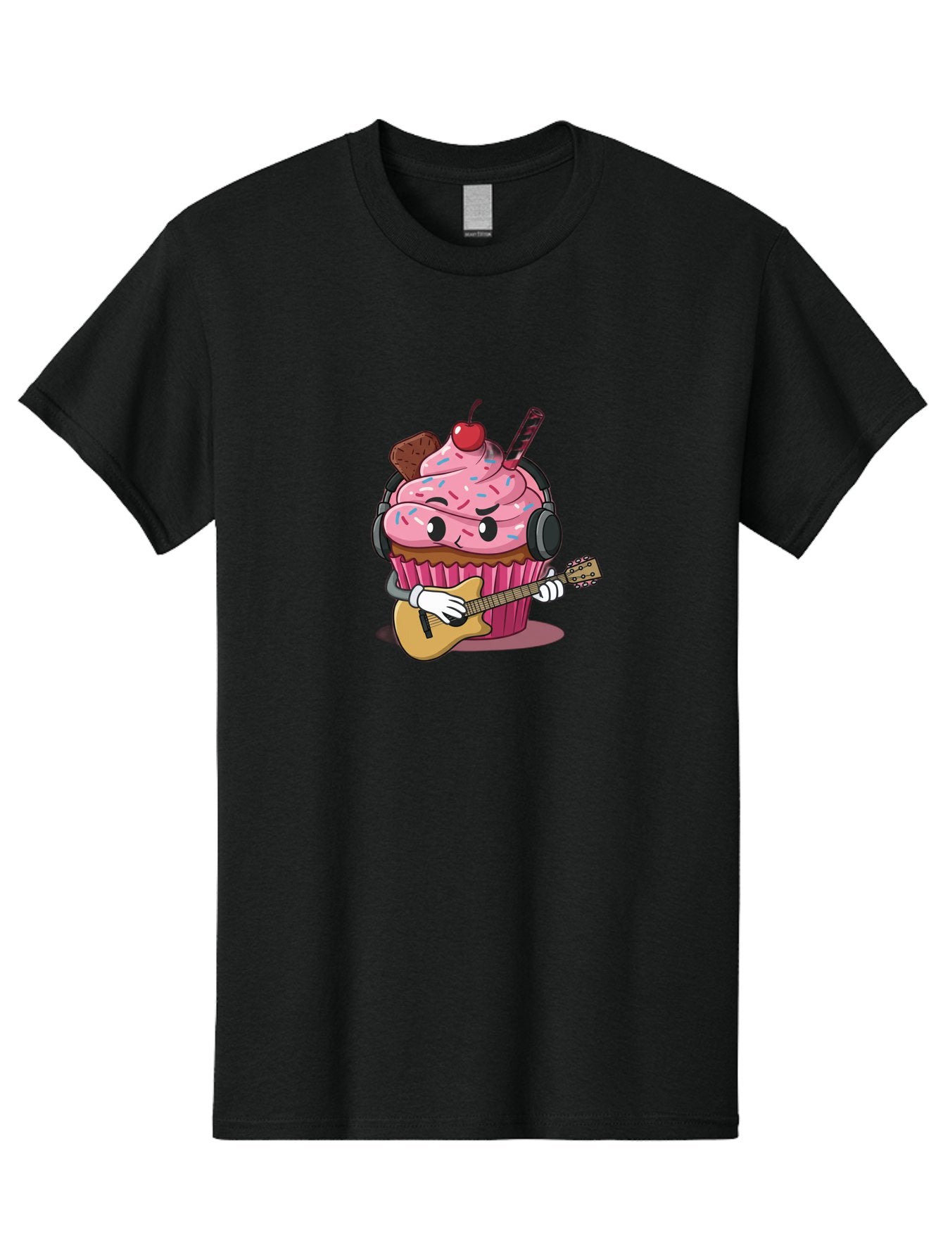 Cupcake-With-Guitar Men'S Graphic Tee, 100% Cotton, Comfortable Casual Summer Wear, Machine Washable, Vintage Camera, Old Camera, Antique Camera, Black Camera, Classic Photography, Photography Equipment, Nostalgic Device, Film Camera, Bah867 6