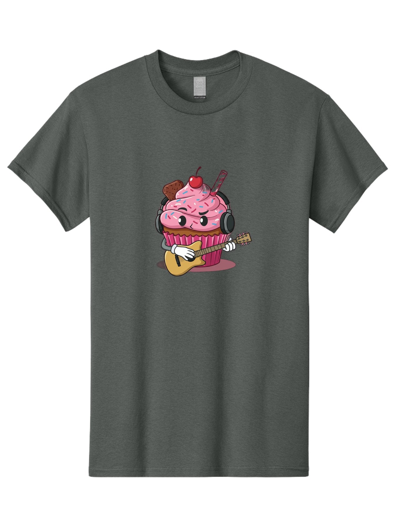 Cupcake-With-Guitar Men'S Graphic Tee, 100% Cotton, Comfortable Casual Summer Wear, Machine Washable, Vintage Camera, Old Camera, Antique Camera, Black Camera, Classic Photography, Photography Equipment, Nostalgic Device, Film Camera, Bah867 5