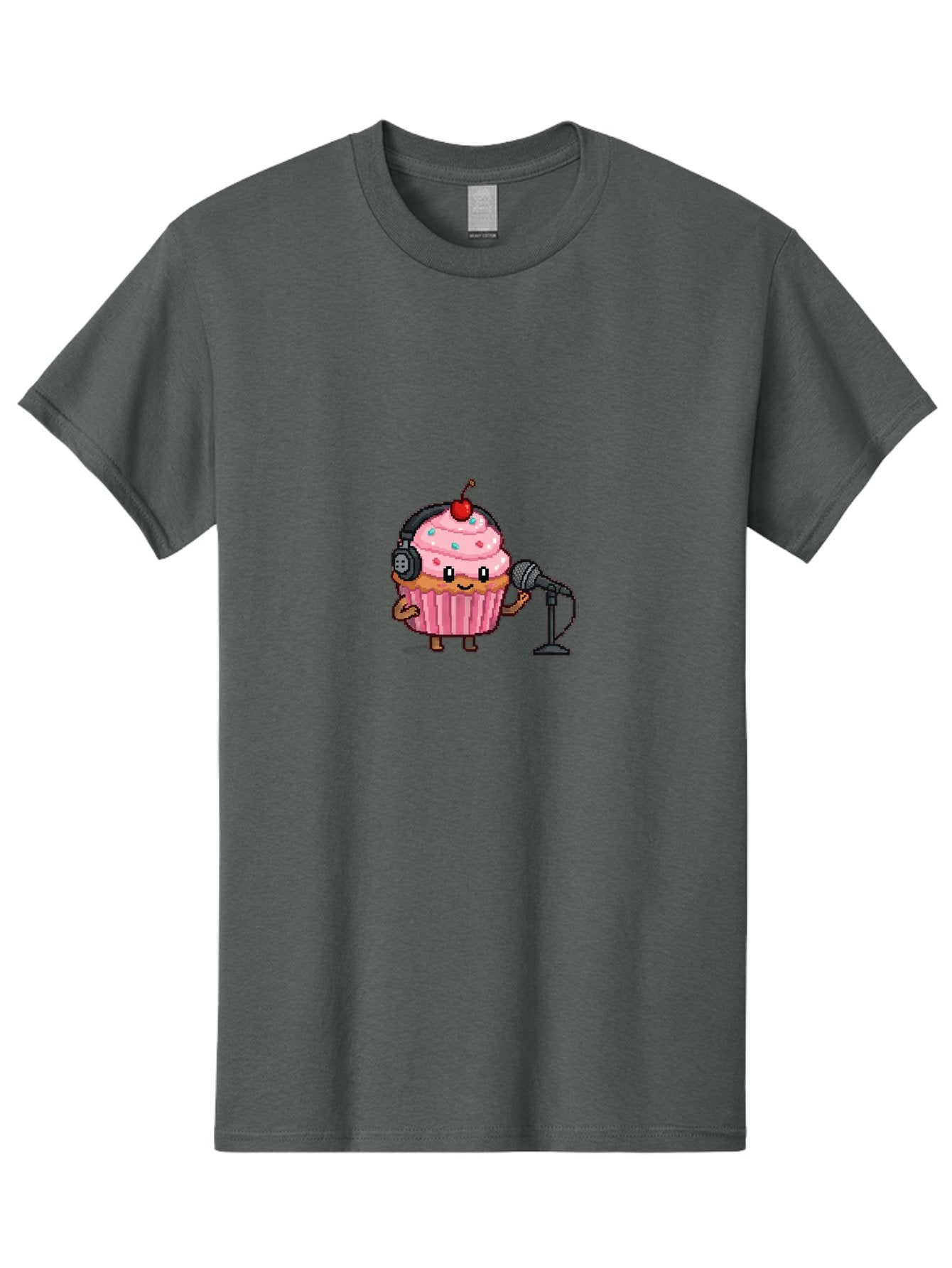 Cupcake-With-Headphones-1 Men'S Graphic Tee, 100% Cotton, Comfortable Casual Summer Wear, Machine Washable, Vintage Camera, Old Camera, Antique Camera, Black Camera, Classic Photography, Photography Equipment, Nostalgic Device, Film Camera, Bah868 15