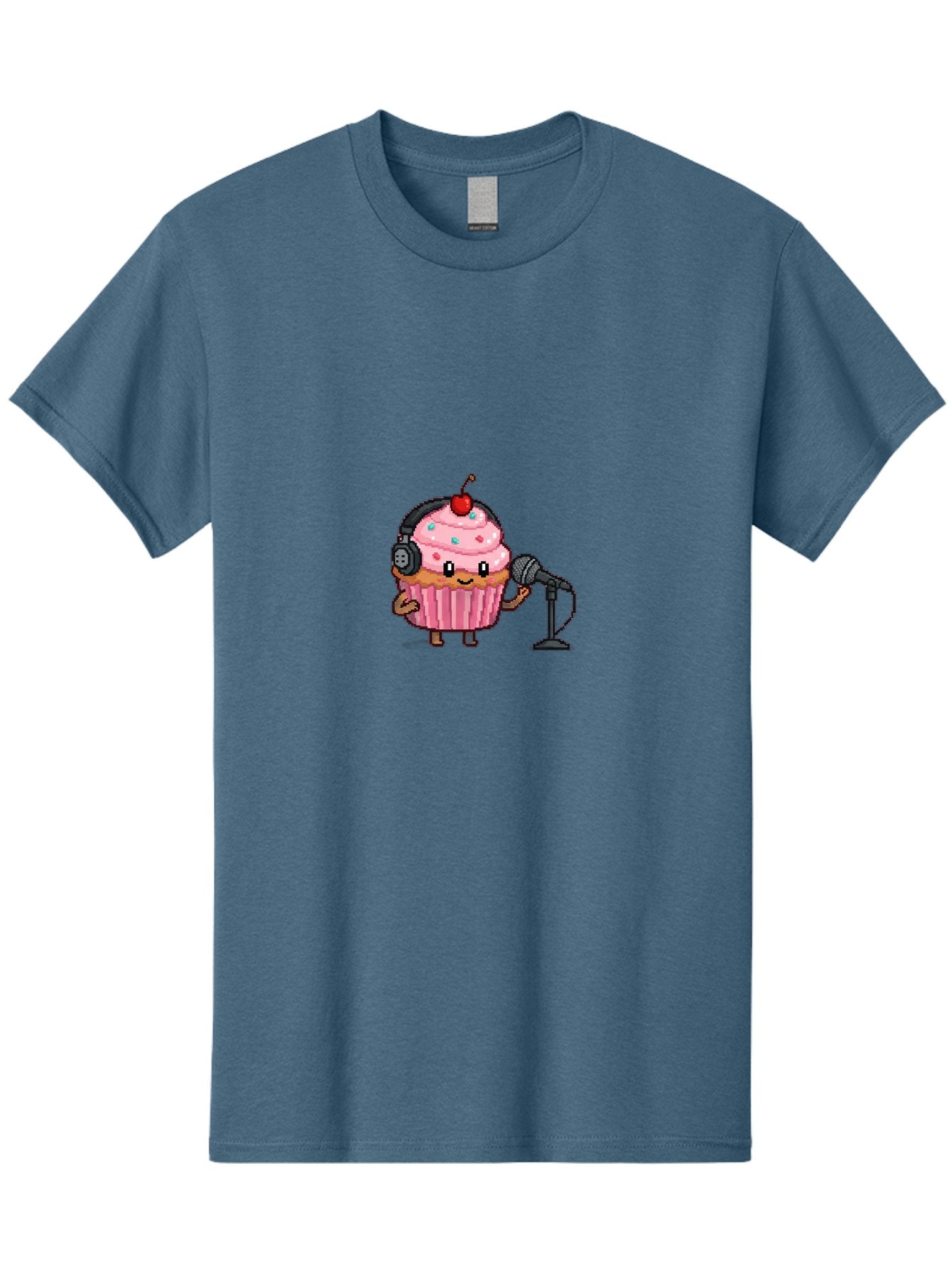 Cupcake-With-Headphones-1 Men'S Graphic Tee, 100% Cotton, Comfortable Casual Summer Wear, Machine Washable, Vintage Camera, Old Camera, Antique Camera, Black Camera, Classic Photography, Photography Equipment, Nostalgic Device, Film Camera, Bah868 5
