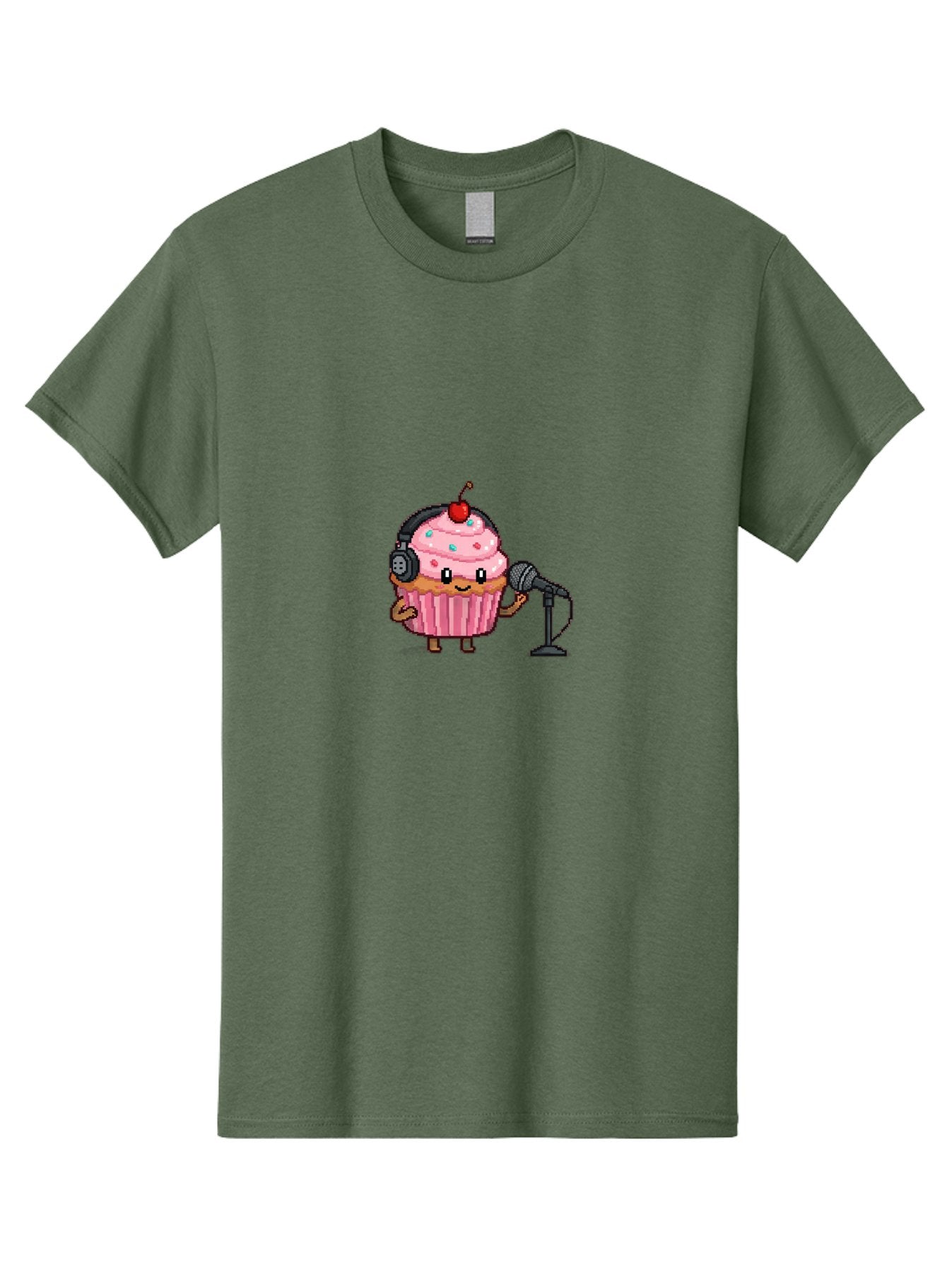 Cupcake-With-Headphones-1 Men'S Graphic Tee, 100% Cotton, Comfortable Casual Summer Wear, Machine Washable, Vintage Camera, Old Camera, Antique Camera, Black Camera, Classic Photography, Photography Equipment, Nostalgic Device, Film Camera, Bah868 6