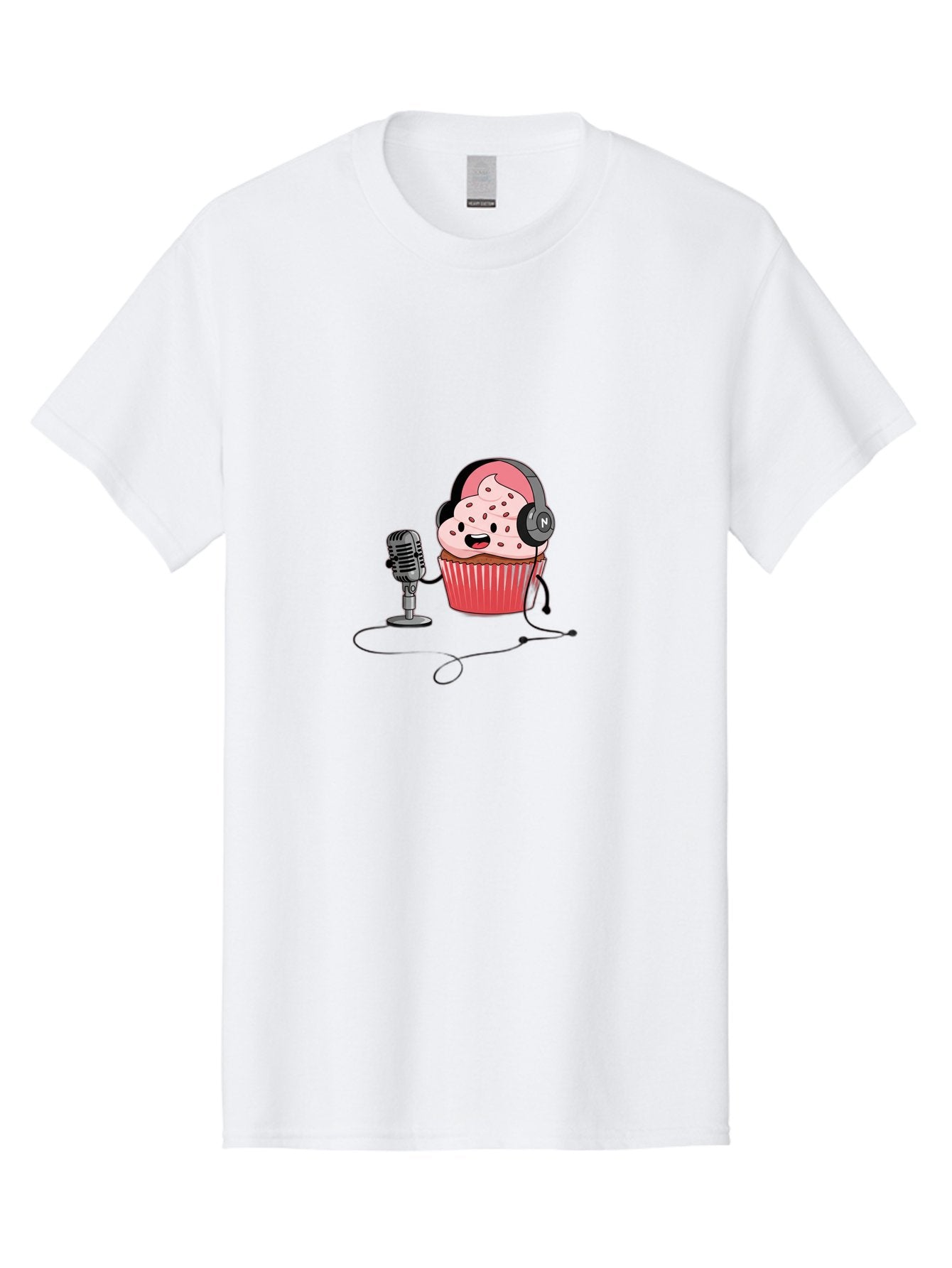 Cupcake-With-Headphones Men'S Graphic Tee, 100% Cotton, Comfortable Casual Summer Wear, Machine Washable, Vintage Camera, Old Camera, Antique Camera, Black Camera, Classic Photography, Photography Equipment, Nostalgic Device, Film Camera, Bah869 3
