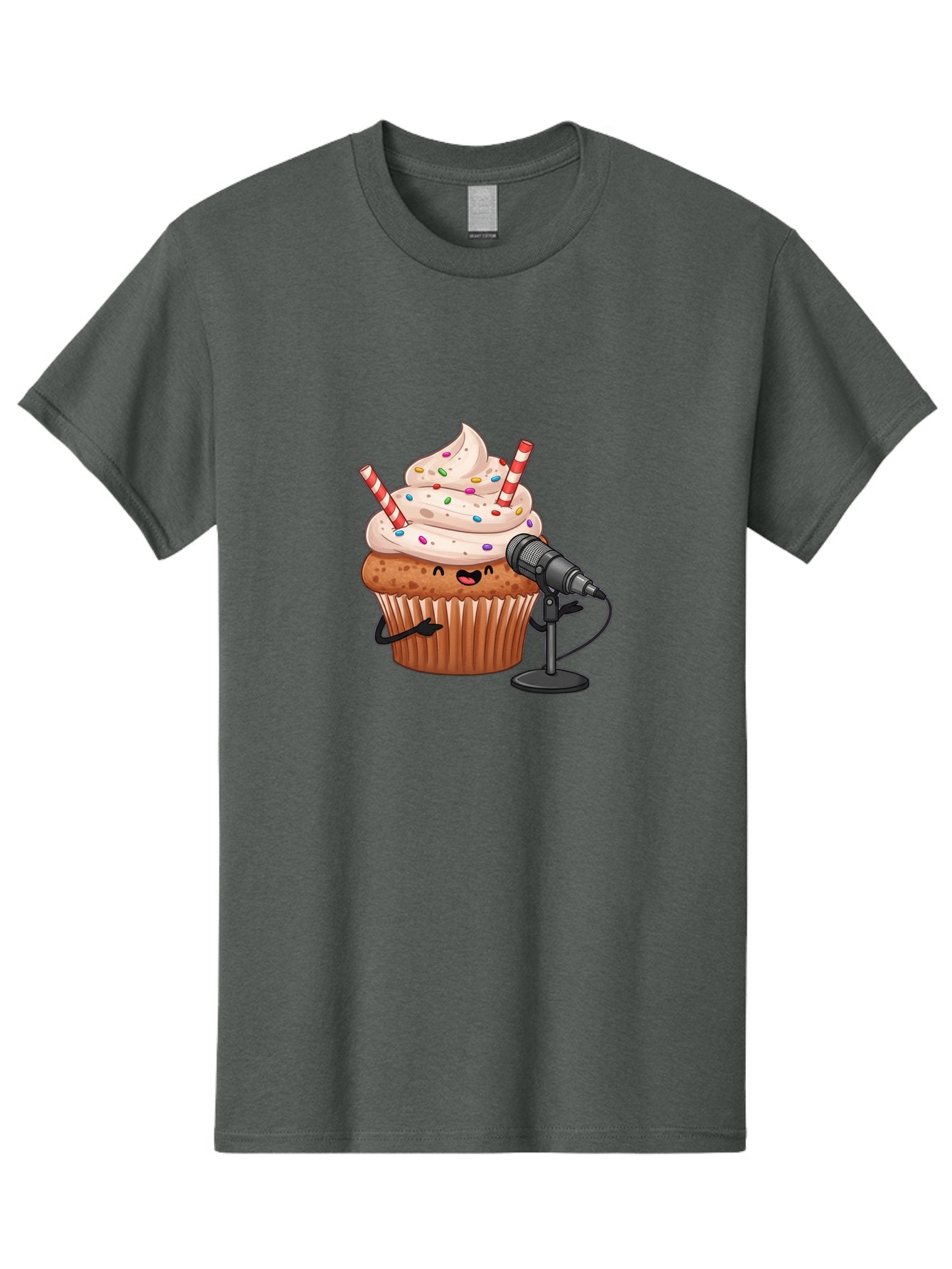 Cupcake-With-Microphone-1 Men'S Graphic Tee, 100% Cotton, Comfortable Casual Summer Wear, Machine Washable, Vintage Camera, Old Camera, Antique Camera, Black Camera, Classic Photography, Photography Equipment, Nostalgic Device, Film Camera, Bah870 6