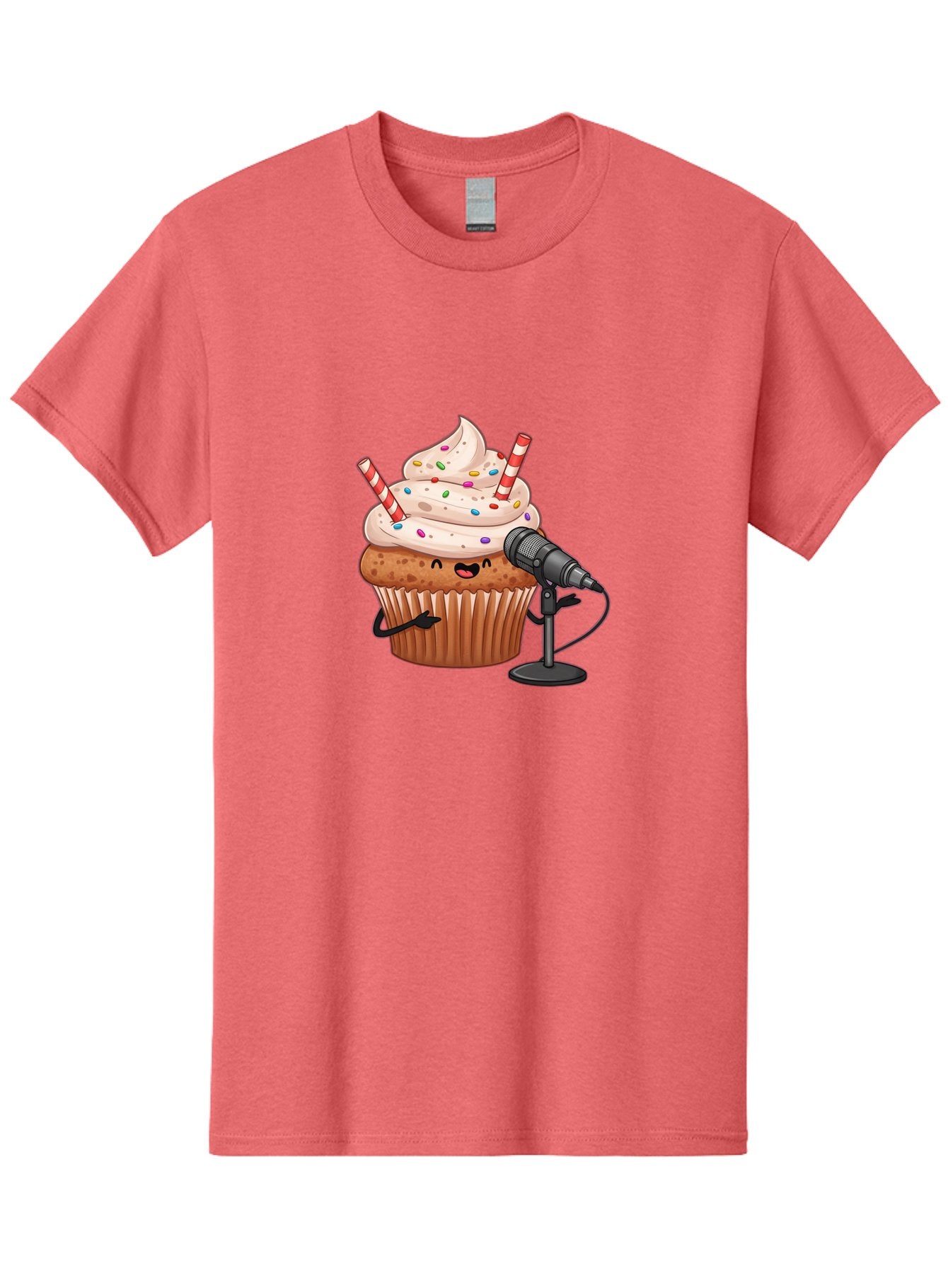 Cupcake-With-Microphone-1 Men'S Graphic Tee, 100% Cotton, Comfortable Casual Summer Wear, Machine Washable, Vintage Camera, Old Camera, Antique Camera, Black Camera, Classic Photography, Photography Equipment, Nostalgic Device, Film Camera, Bah870 15