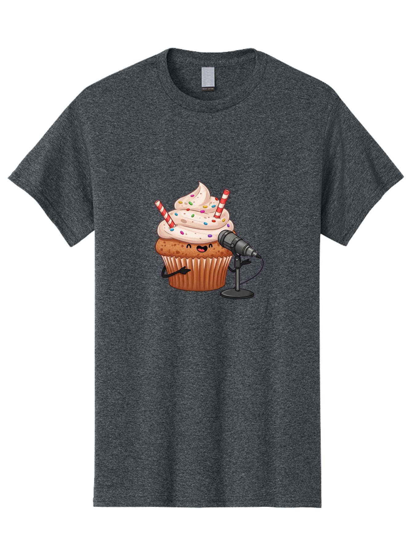Cupcake-With-Microphone-1 Men'S Graphic Tee, 100% Cotton, Comfortable Casual Summer Wear, Machine Washable, Vintage Camera, Old Camera, Antique Camera, Black Camera, Classic Photography, Photography Equipment, Nostalgic Device, Film Camera, Bah870 12