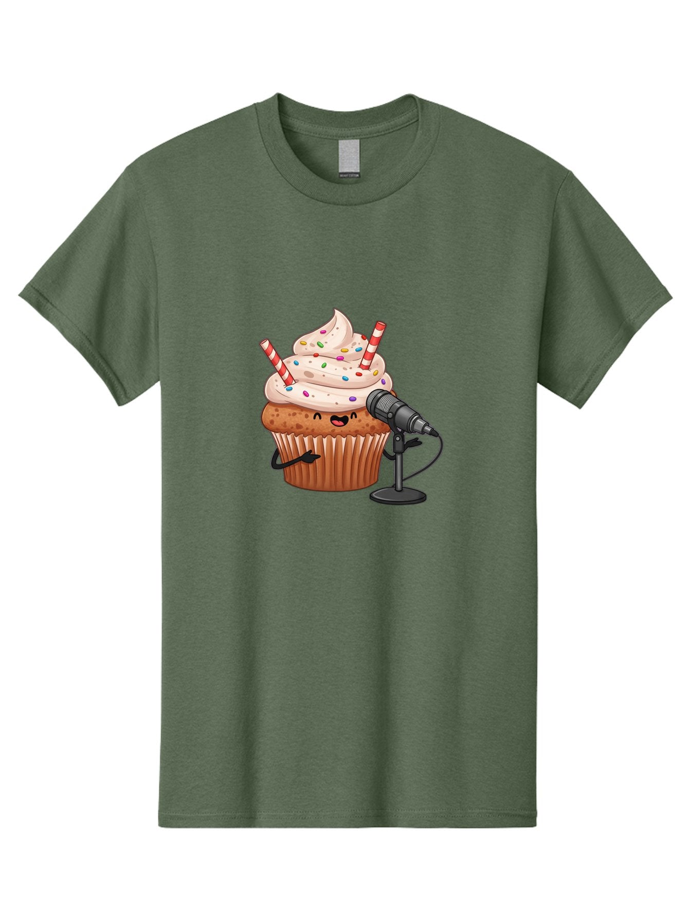 Cupcake-With-Microphone-1 Men'S Graphic Tee, 100% Cotton, Comfortable Casual Summer Wear, Machine Washable, Vintage Camera, Old Camera, Antique Camera, Black Camera, Classic Photography, Photography Equipment, Nostalgic Device, Film Camera, Bah870 11