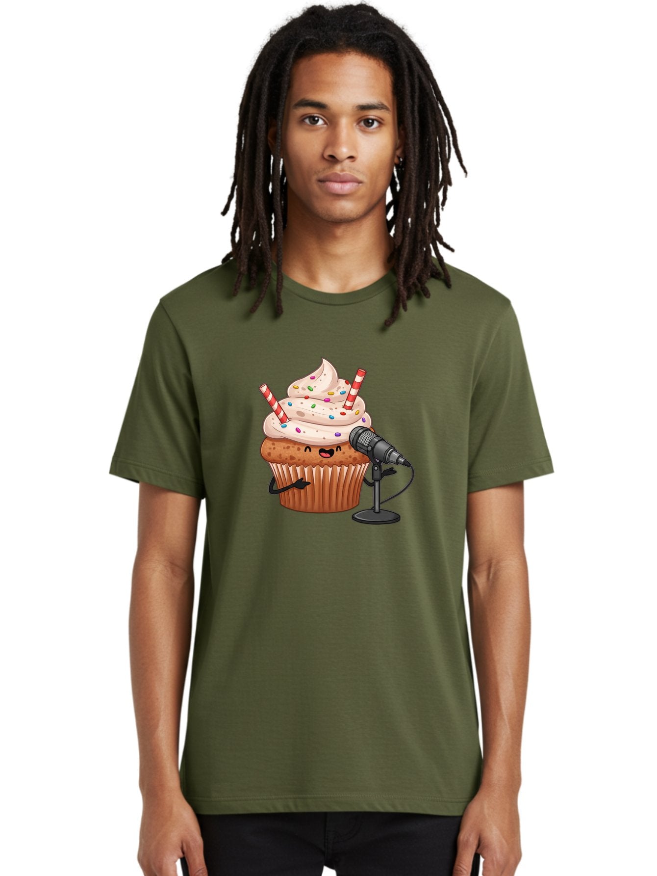 Cupcake-With-Microphone-1 Men'S Graphic Tee, 100% Cotton, Comfortable Casual Summer Wear, Machine Washable, Vintage Camera, Old Camera, Antique Camera, Black Camera, Classic Photography, Photography Equipment, Nostalgic Device, Film Camera, Bah870 27
