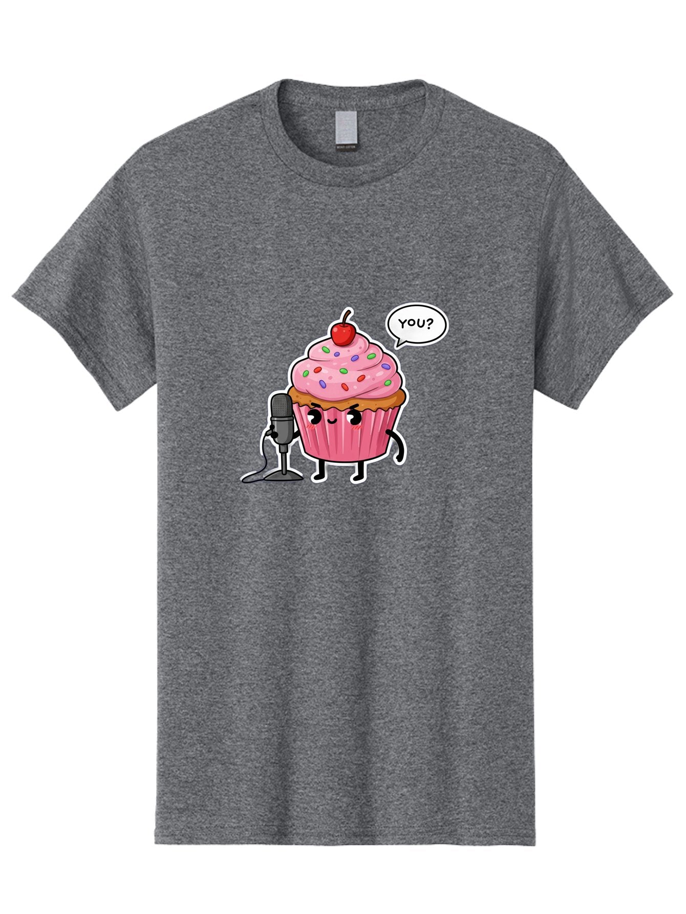 Cupcake-With-Microphone Men'S Graphic Tee, 100% Cotton, Comfortable Casual Summer Wear, Machine Washable, Vintage Camera, Old Camera, Antique Camera, Black Camera, Classic Photography, Photography Equipment, Nostalgic Device, Film Camera, Bah871 3