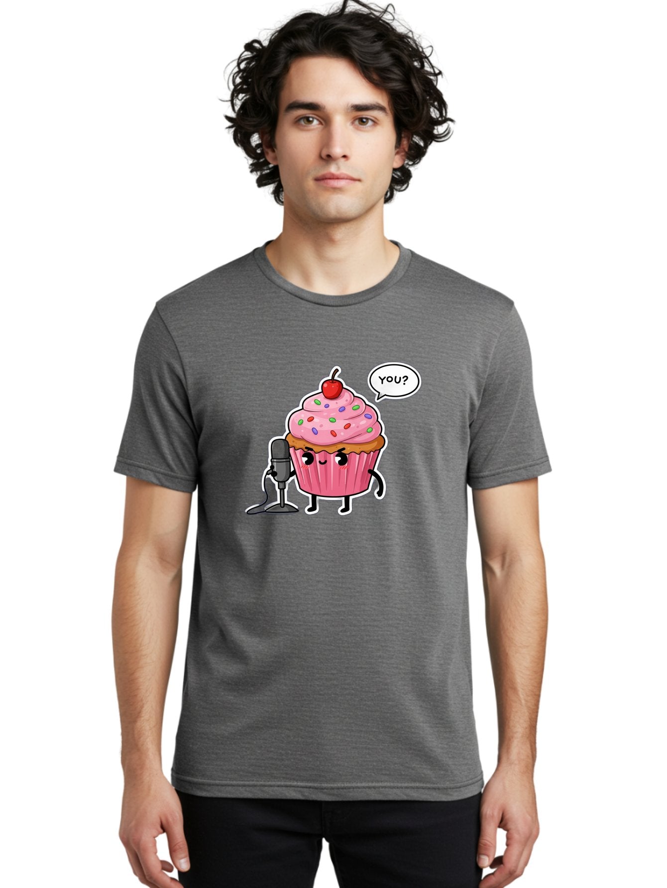 Cupcake-With-Microphone Men'S Graphic Tee, 100% Cotton, Comfortable Casual Summer Wear, Machine Washable, Vintage Camera, Old Camera, Antique Camera, Black Camera, Classic Photography, Photography Equipment, Nostalgic Device, Film Camera, Bah871 22