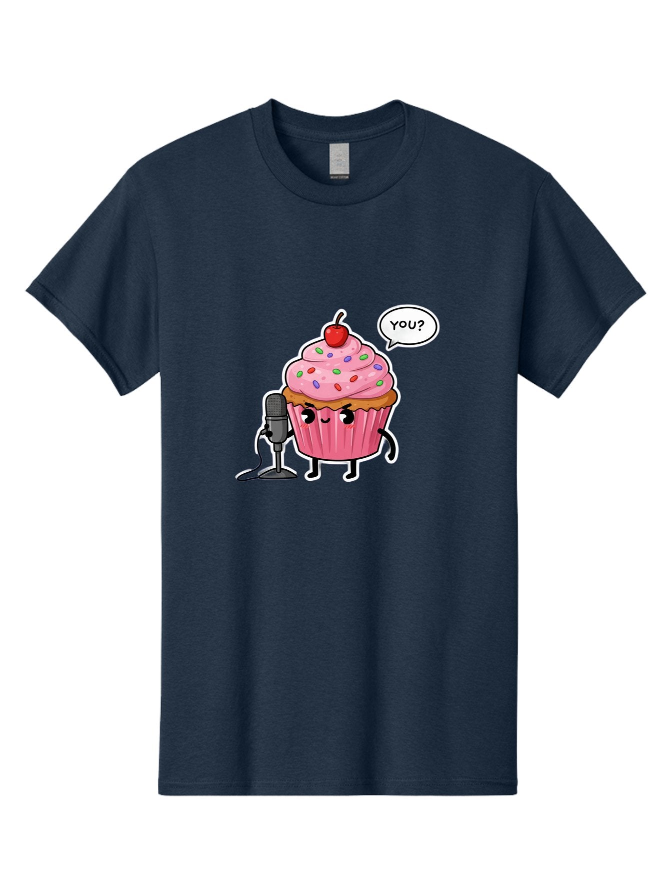 Cupcake-With-Microphone Men'S Graphic Tee, 100% Cotton, Comfortable Casual Summer Wear, Machine Washable, Vintage Camera, Old Camera, Antique Camera, Black Camera, Classic Photography, Photography Equipment, Nostalgic Device, Film Camera, Bah871 13